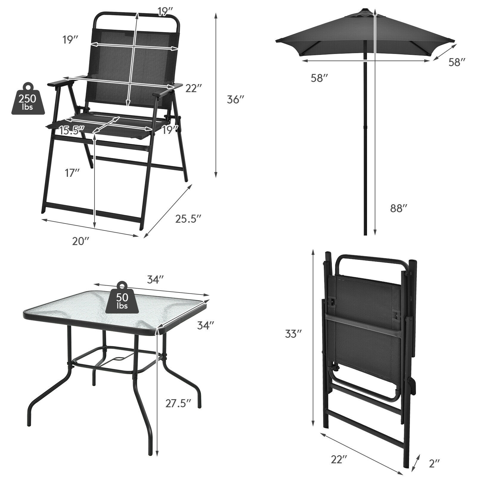 WELLFOR DOZN70822 Patio-Dining-Sets - View #3