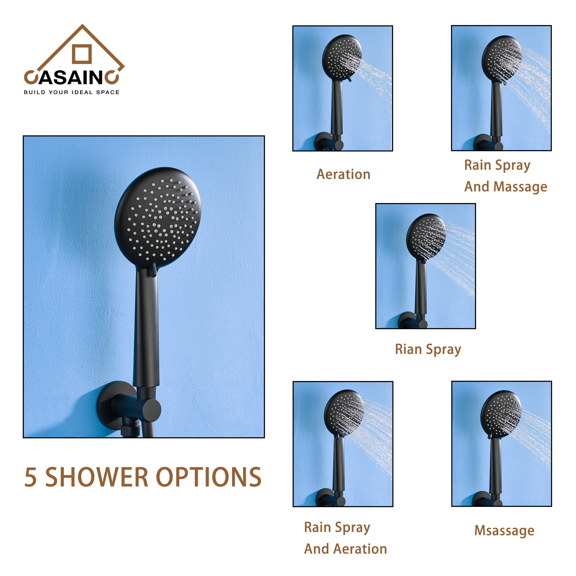 CASAINC HM-B203-RO-MB Tub-Shower-Faucets - View #10