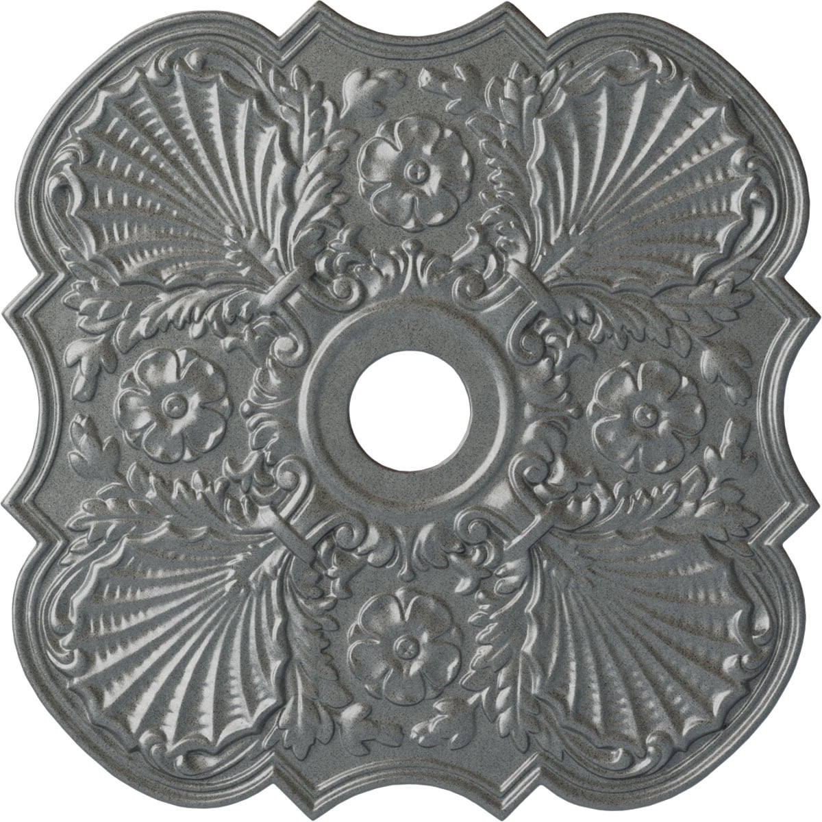 Ekena Millwork CM29FWPLS Flower 29-in W x 29-in L Painted Platinum Polyurethane Whole Ceiling Medallion