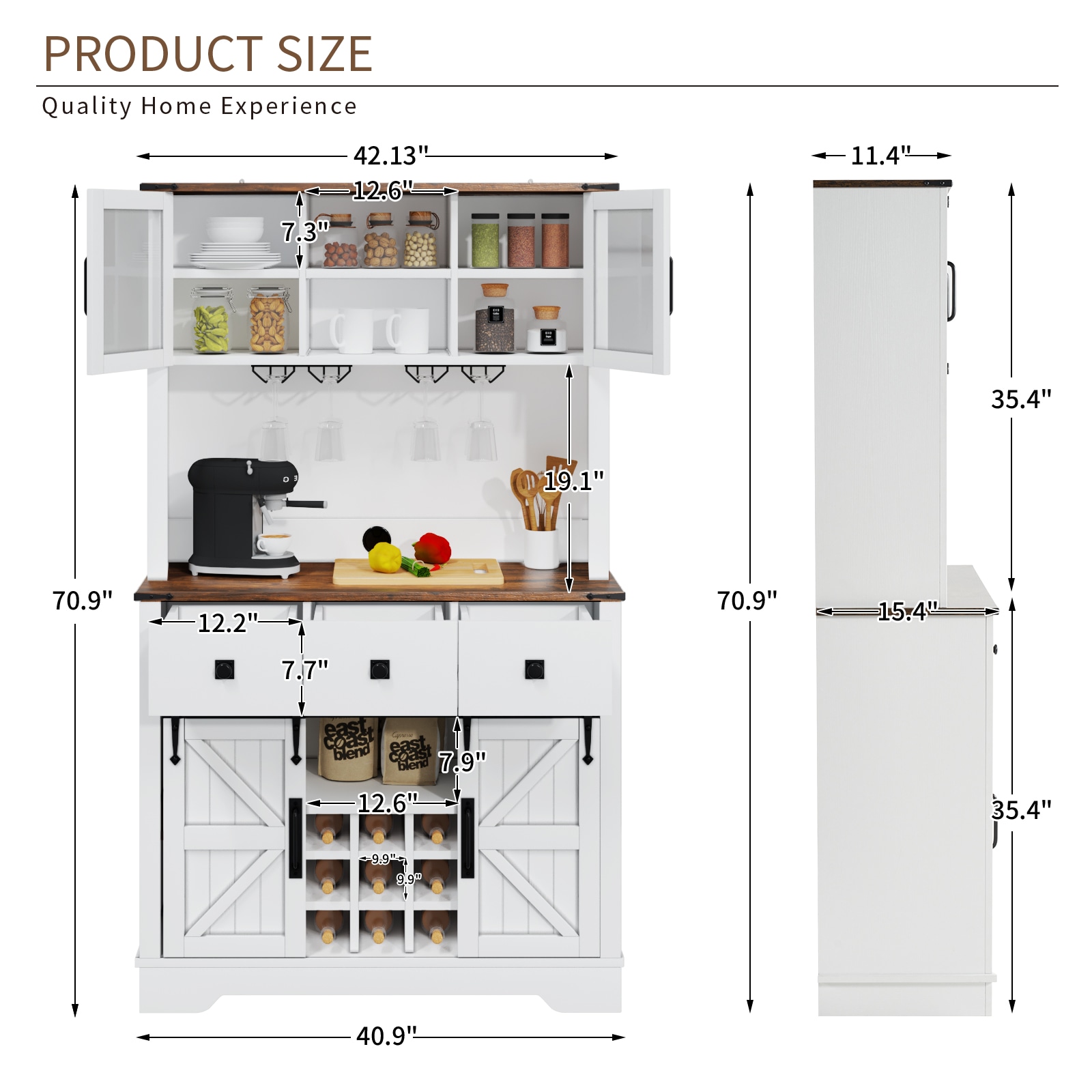 AOXUN H22004WH Dining-Kitchen-Storarge - View #6