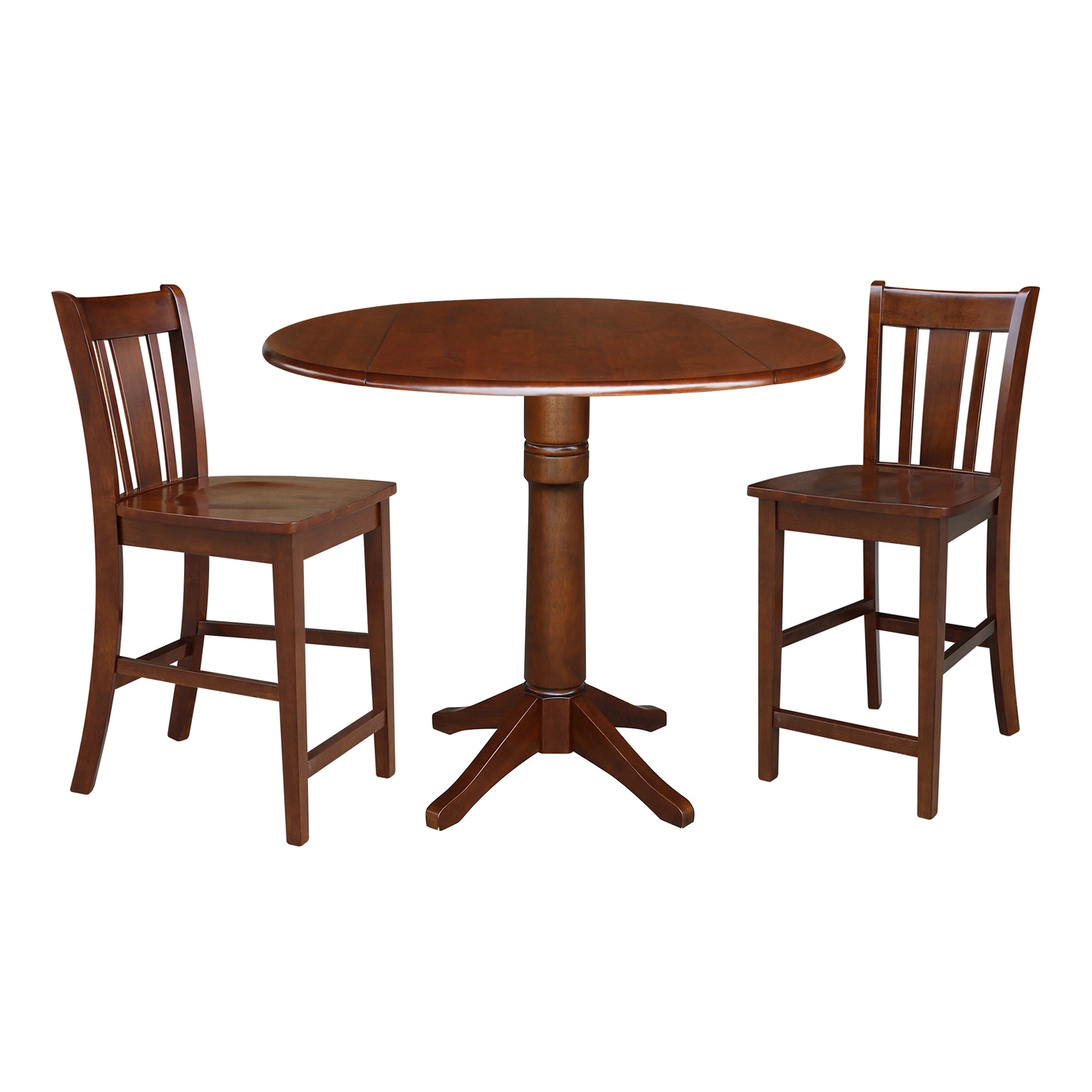 International Concepts K581-42DPT-27-S102-2 Espresso Casual Dining Room Set with Round Table (Seats 4)