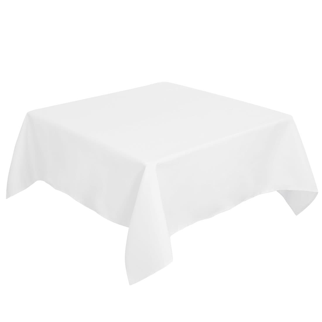 Unique Bargains Square Tablecloth - Wrinkle Snow White Table Cloths Dining Table Cover for Wedding Picnic Indoor Outdoor Table 55x55 Inches #S26011200UX3968