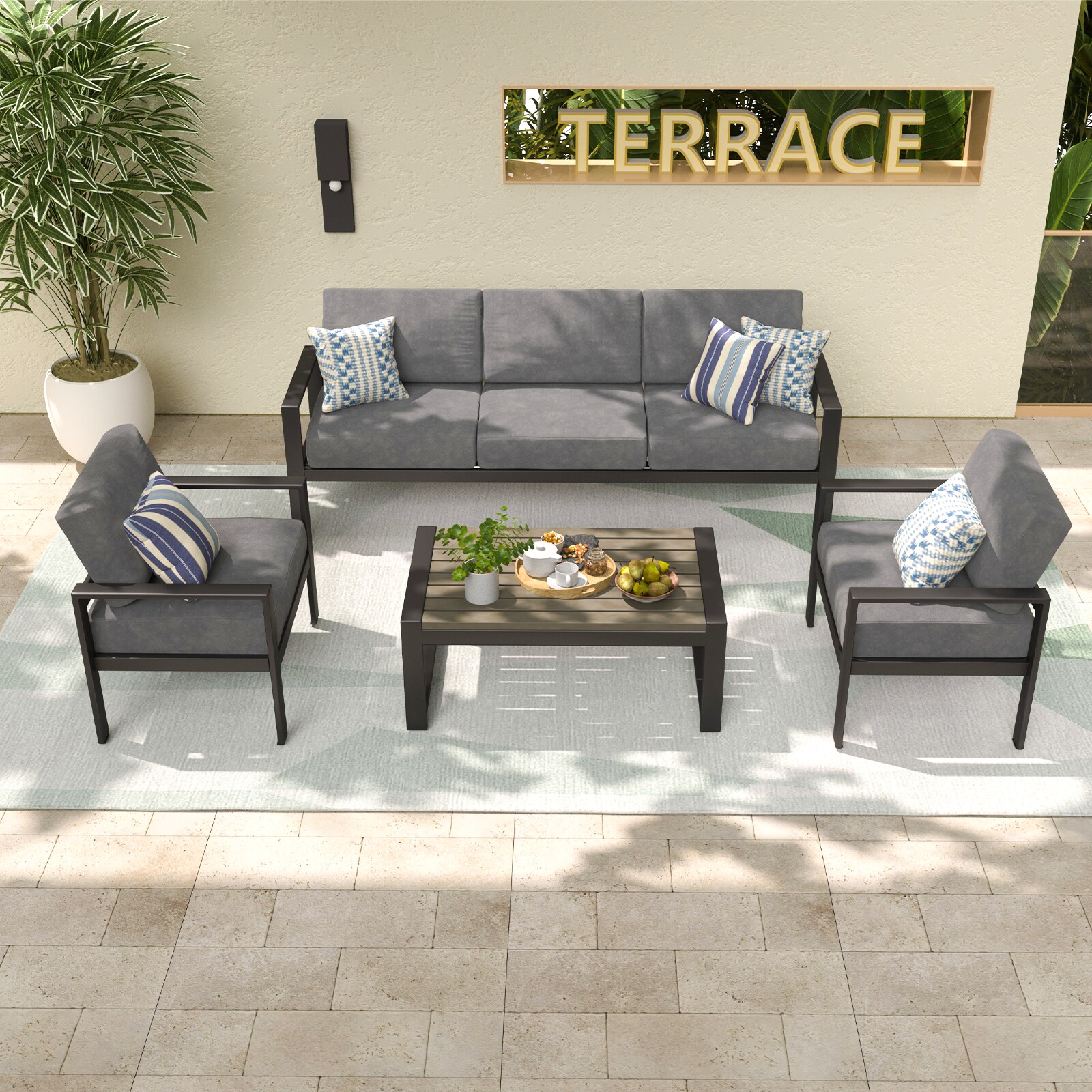 GARSING BOLOGNA SET-DK GREY Patio-Conversation-Sets - View #7