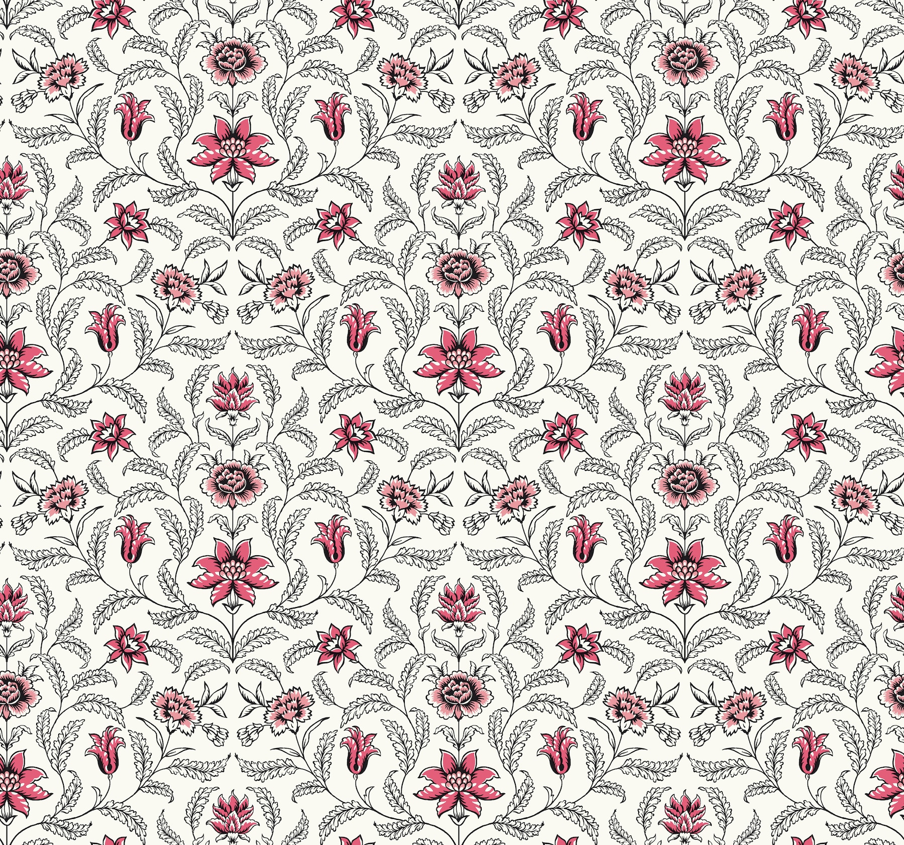 York Wallcoverings GR5982 Grandmillennial 60.8-Sq. Feet Red Non-woven Floral Prepasted Water Activated Paste Wallpaper