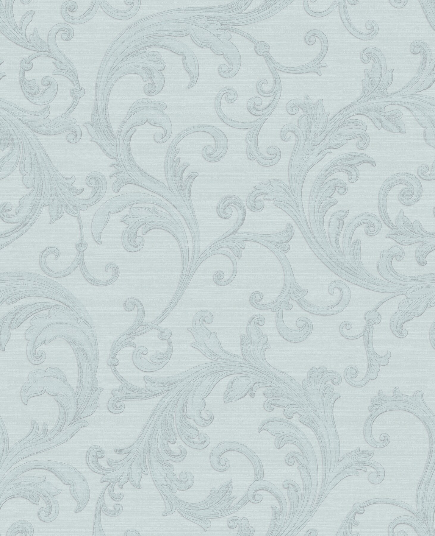 Sirpi 4058-24836 Italian Silk 56.4-Sq. Feet Blue Vinyl Textured Scroll 3D Unpasted Wallpaper