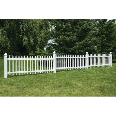 Freedom Pre-Assembled Newport 3-ft H x 8-ft W White Vinyl Gothic Vinyl Fence Panel Freedom Pre-Assembled Newport 3-ft H x 8-ft W White Vinyl Gothic Vinyl Fence Panel