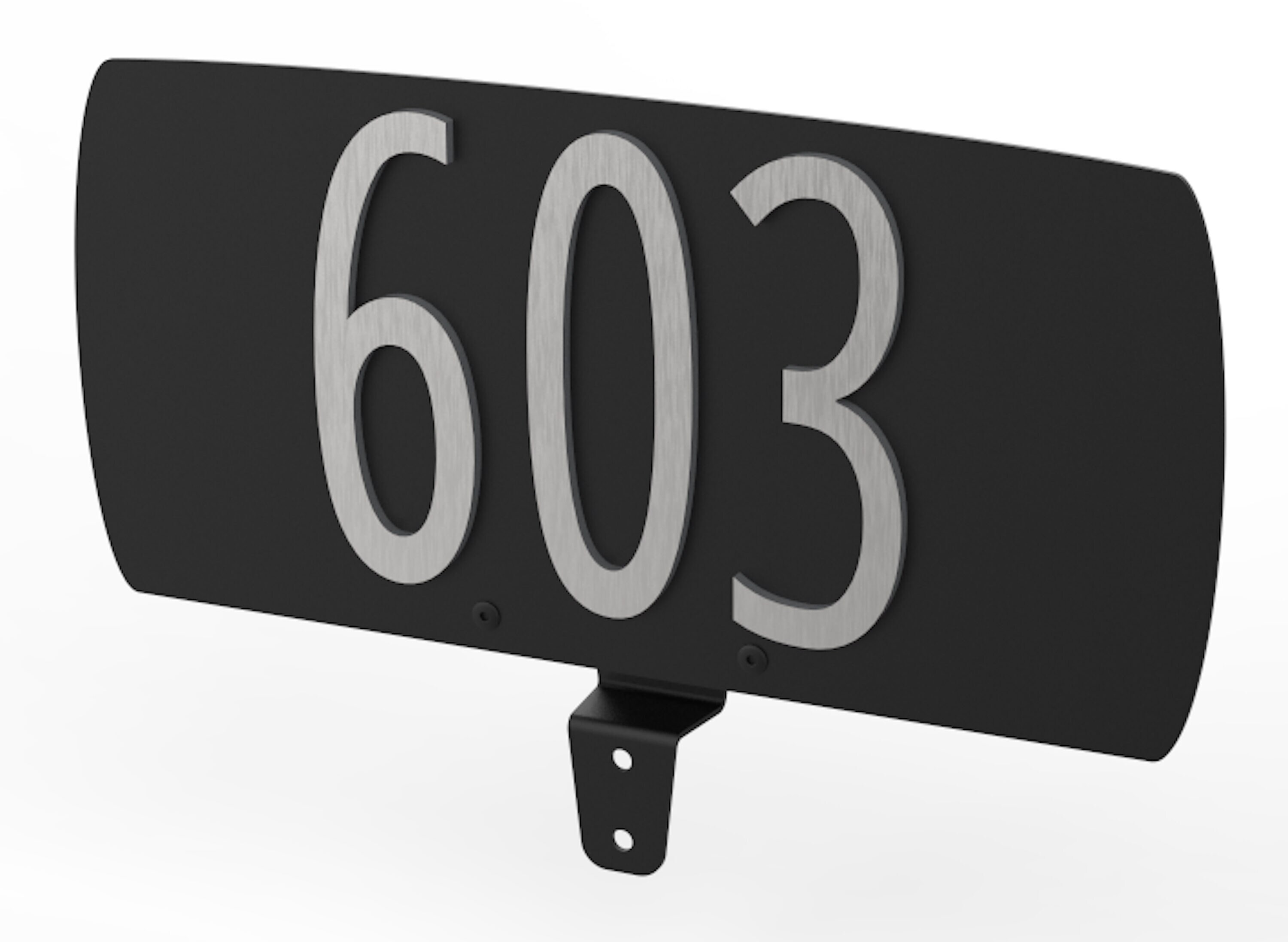 Spira Mailbox Matte Black Plate with Stainless Numbers Hardware Mailbox Address Plaque SPA-A002BLK Sansujyuku sansujyuku.com