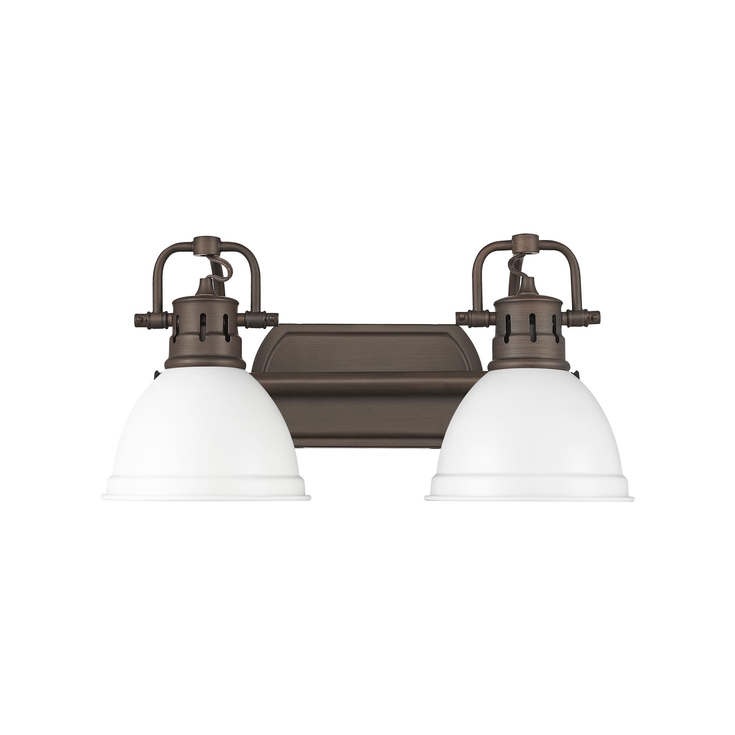 Golden Lighting 3602-BA2 RBZ-WHT Duncan 8.25-in 2 -Light Oil-rubbed Bronze Transitional Vanity light