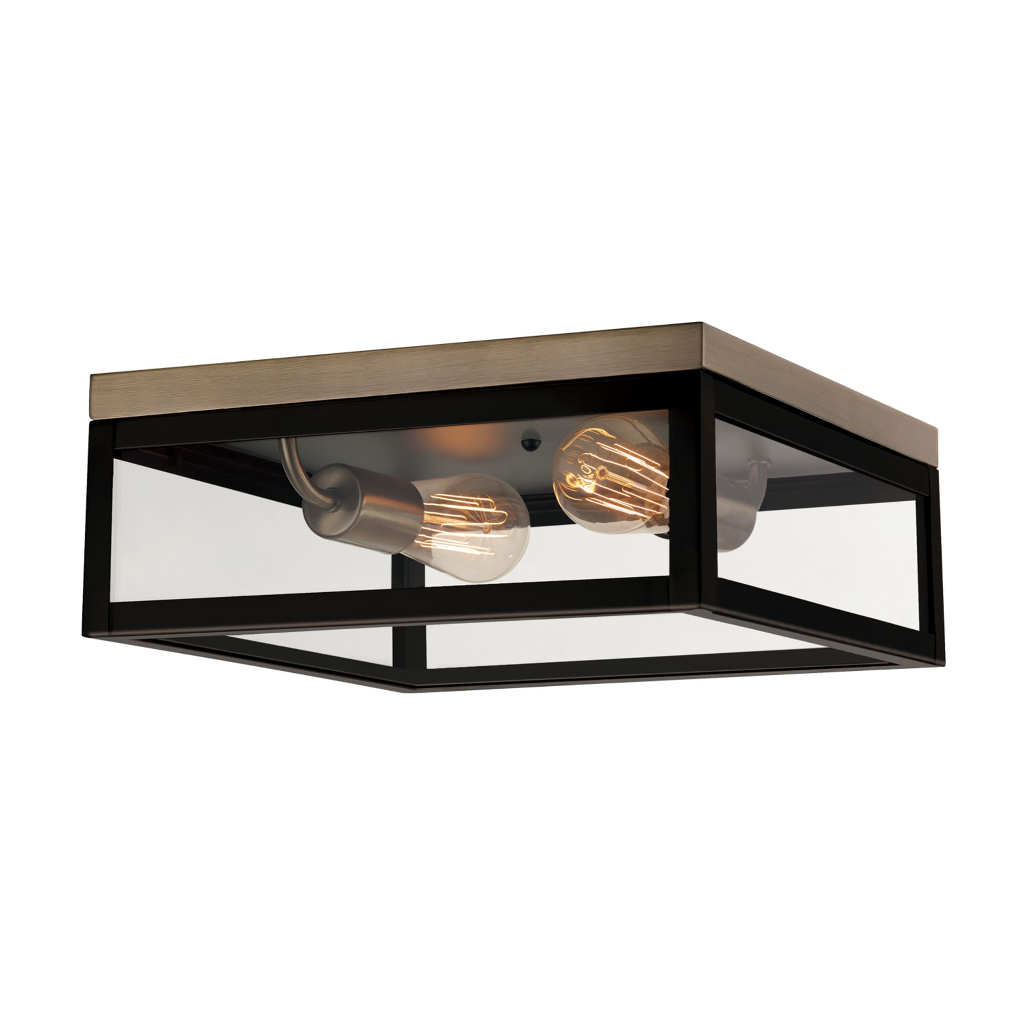 Globe Electric Verona 2-Light 13-in Bronze LED Flush Mount Light 65919 ...