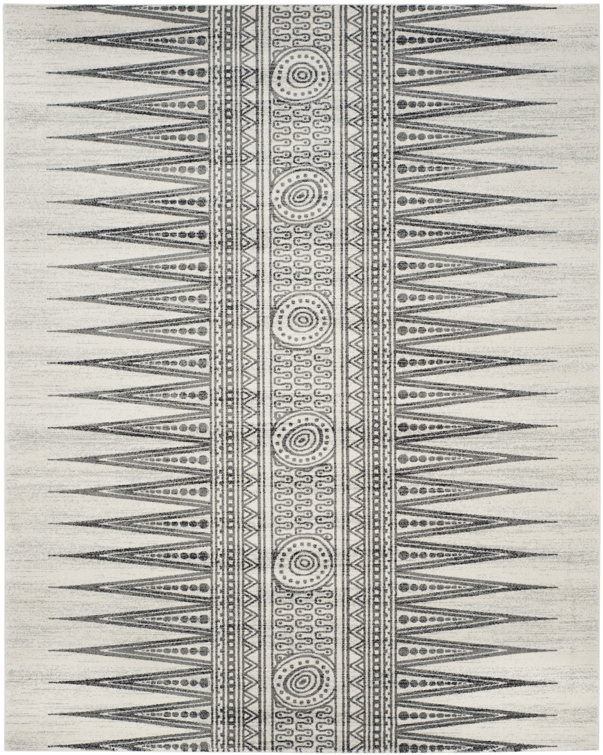Safavieh EVK226D-6 Evoke Layla 7 x 9 (ft) Loomed Synthetic Ivory/Gray Rectangular Indoor Floral/Botanical Southwestern Area rug