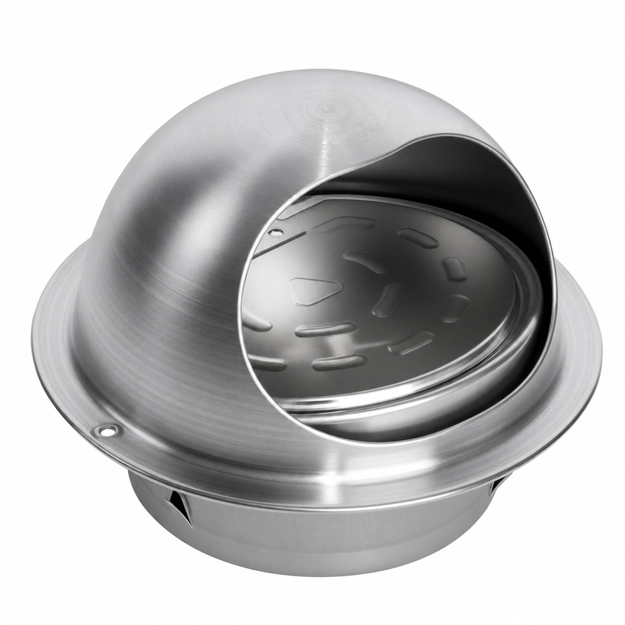 Aoibox -  4 in Round Stainless Steel Exterior Wall Vent Cover with Auto Open Flap for Dryer and H...