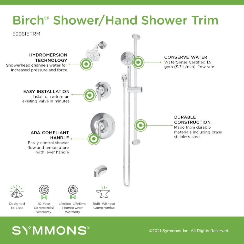 Symmons 599615TRM Tub-Shower-Faucets - View #3
