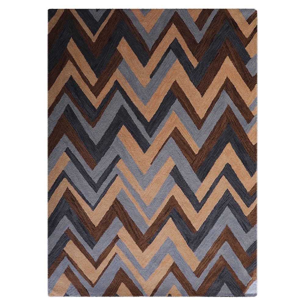 Rugsotic Carpets  HAND TUFTED WOOL ECO-FRIENDLY AREA RUGS  - 9'x12' Rectangle Shape Multicolor Color Abstract Modern Design High Pile Thick Handmade Anti Skid Area Rugs for Living Room Bed Room K03076