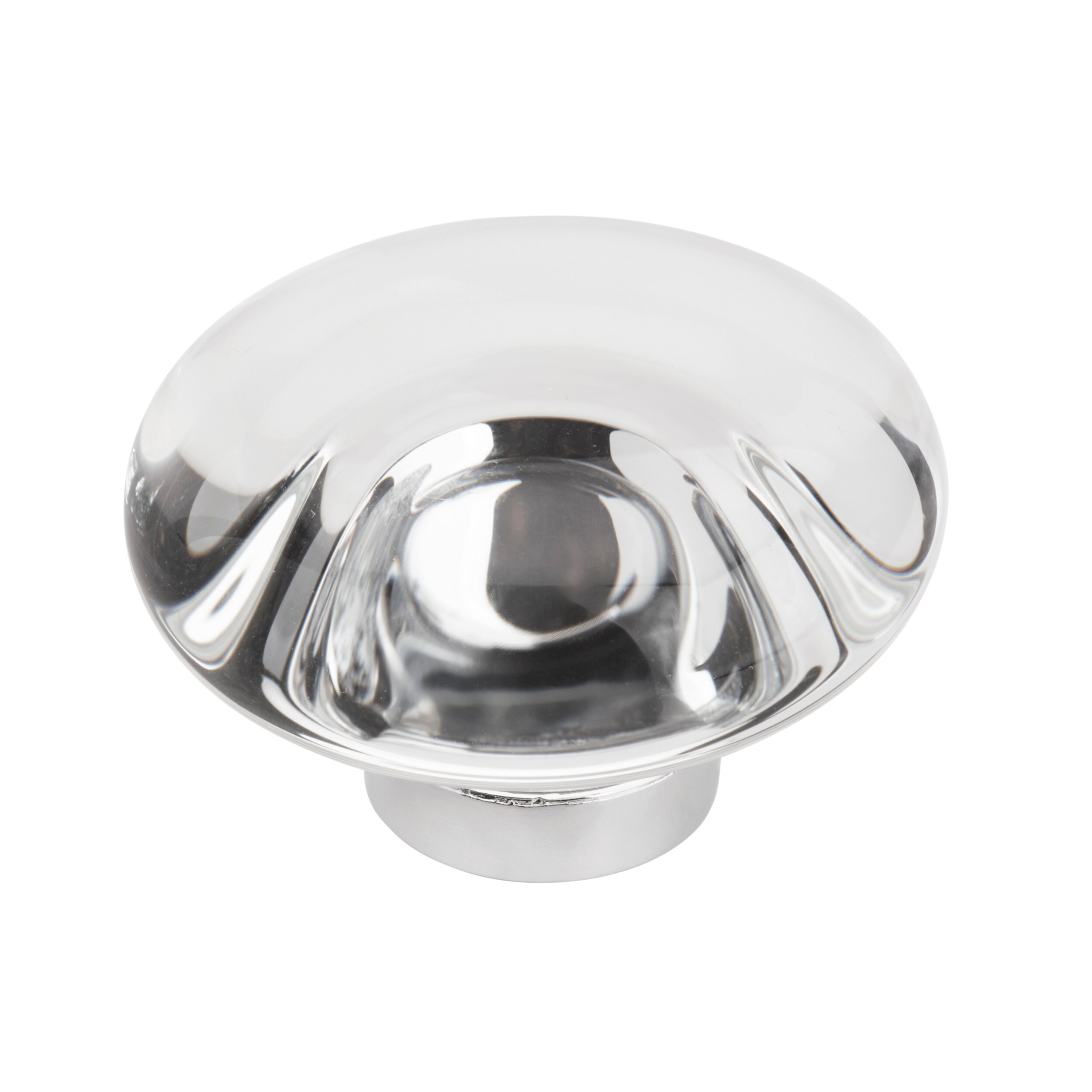 Glacio 1-3/4 inch Clear Polished Chrome Round Cabinet Knob