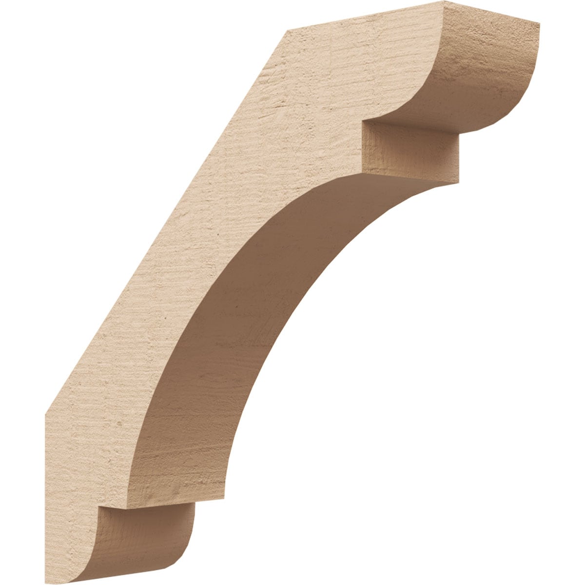 Ekena Millwork BRCUR03X12X12OLYRCPR 3-in x 12-in x 12-in Primed Urethane Olympic RoughCedar Woodgrain TimberThane KneeBrace