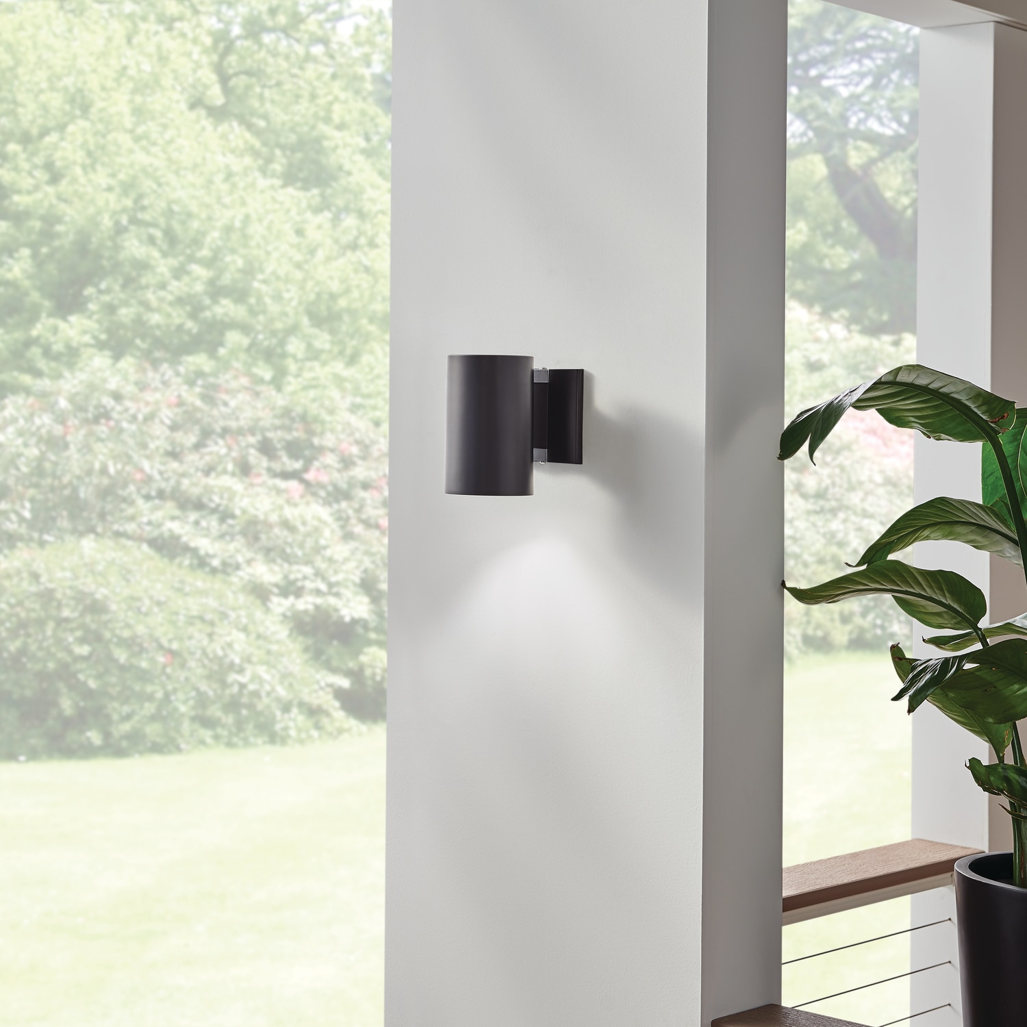Kichler 9234BK 1 -Light 7-in H Black Hardwired Outdoor Wall Light