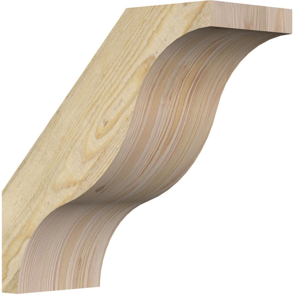 Ekena Millwork BRC06X14X14FST00RDF 6-in x 14-in x 14-in Douglas Fir Unfinished Wood Funston Rough Sawn Knee Brace