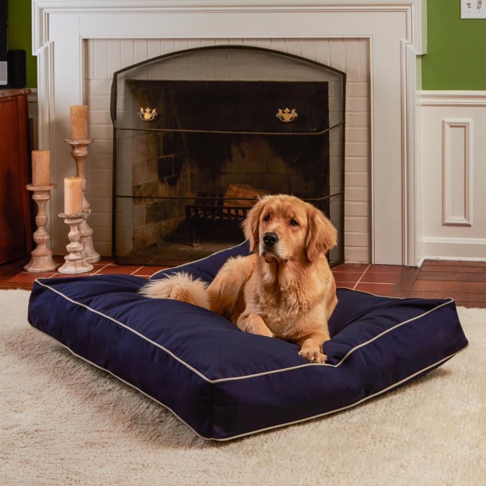 Greendale Home Fashions Navy Polyester Rectangular in Dog Bed (For ...