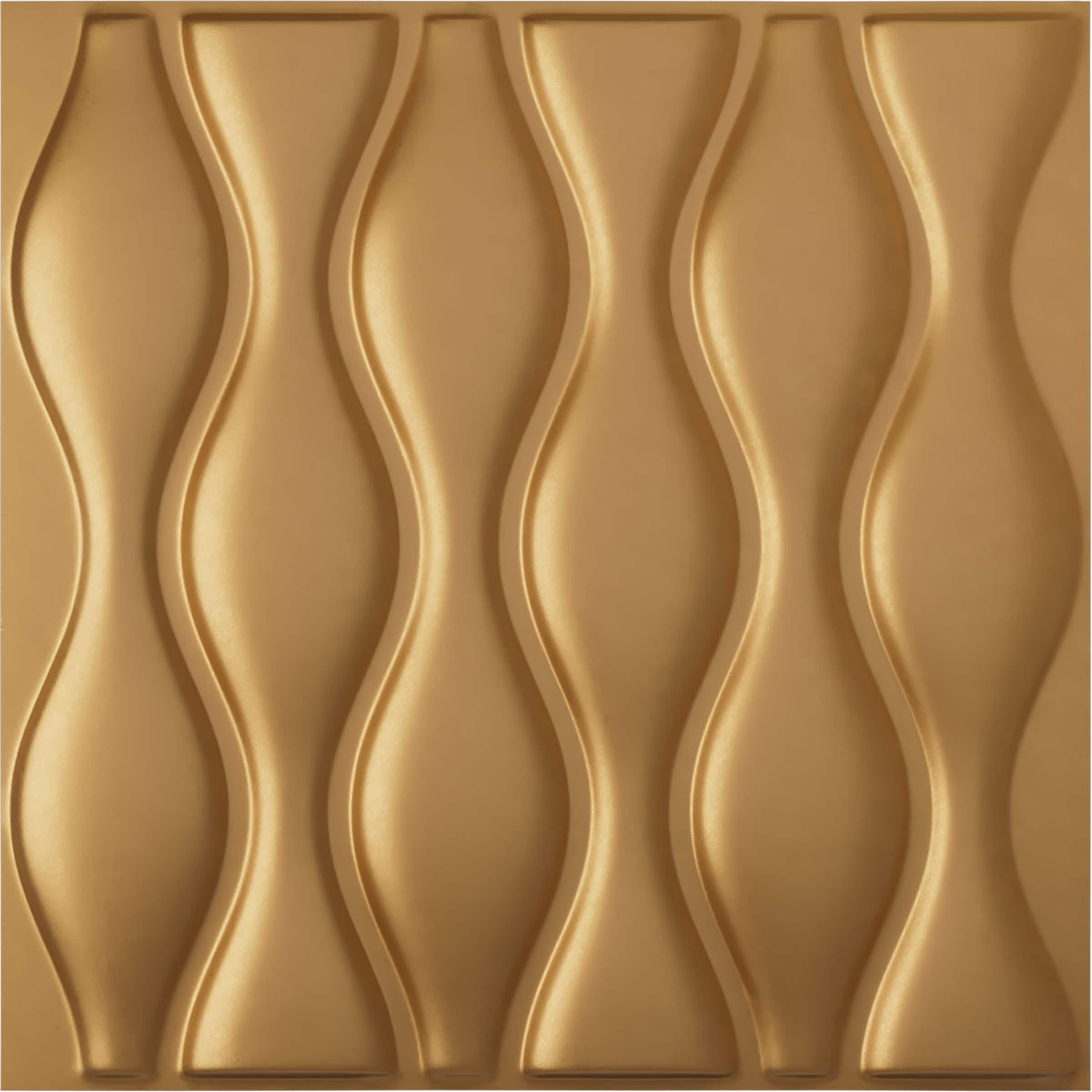 Ekena Millwork WP20X20AIBGL-CASE-12 19-5/8-in x 19-5/8-in Embossed Paintable/Stainable Gold PVC Abstract Wall Panel ( 12 -Pack, Covers 32.04-sq ft )