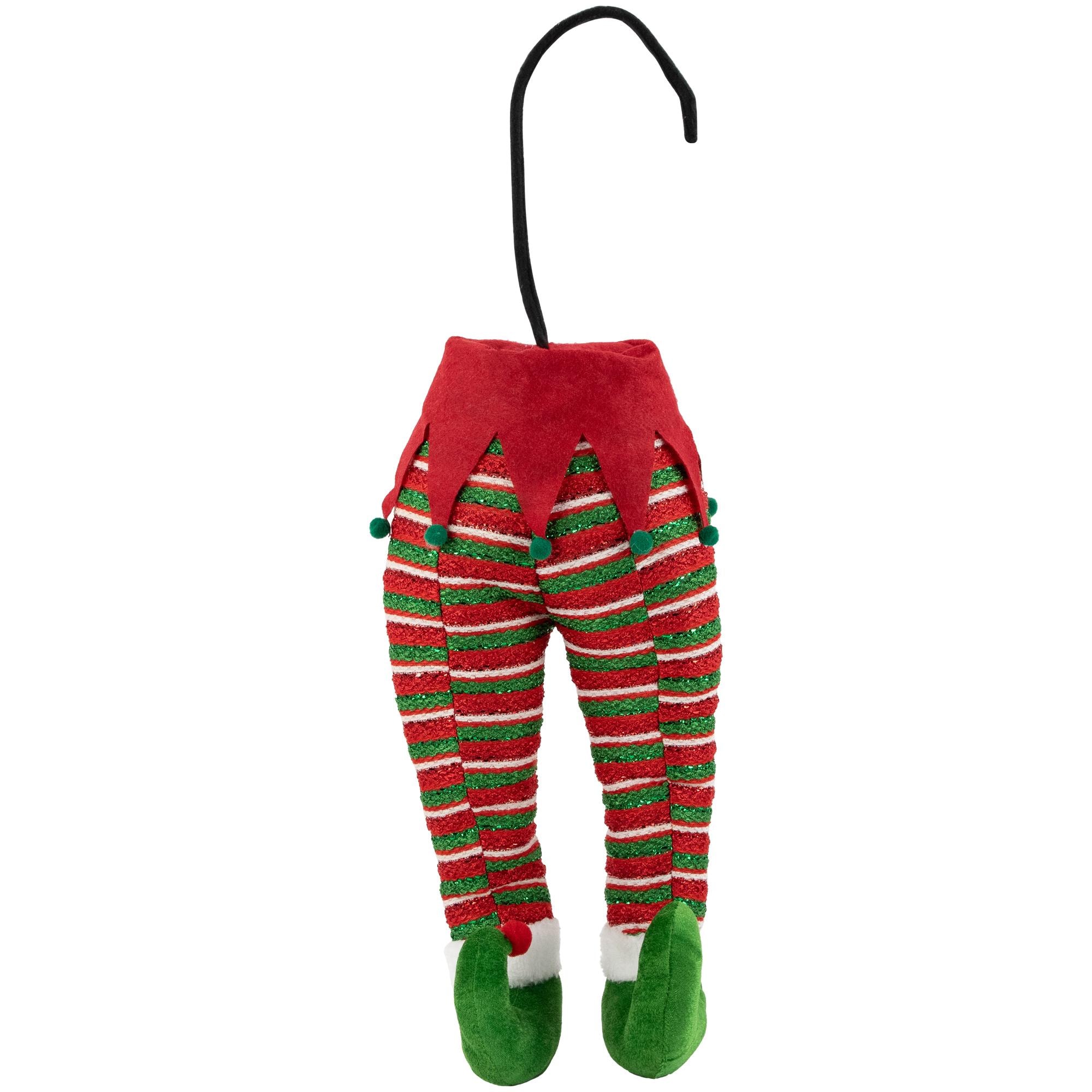 Northlight 19 inch Red and Green Striped Elf Legs Christmas Decoration