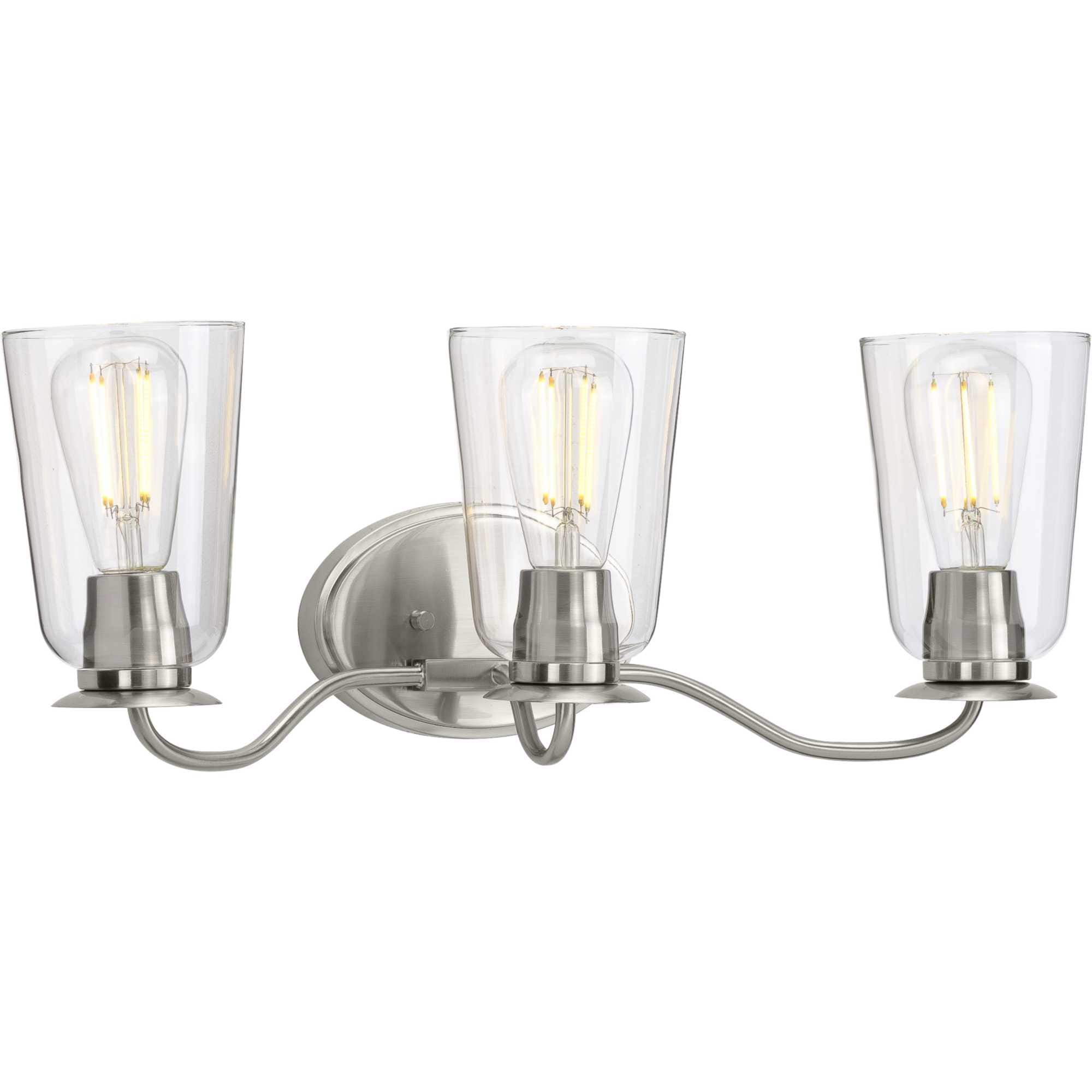 Progress Lighting P300263-009 Durrell 22.37-in 3 -Light Brushed Nickel Coastal Vanity light