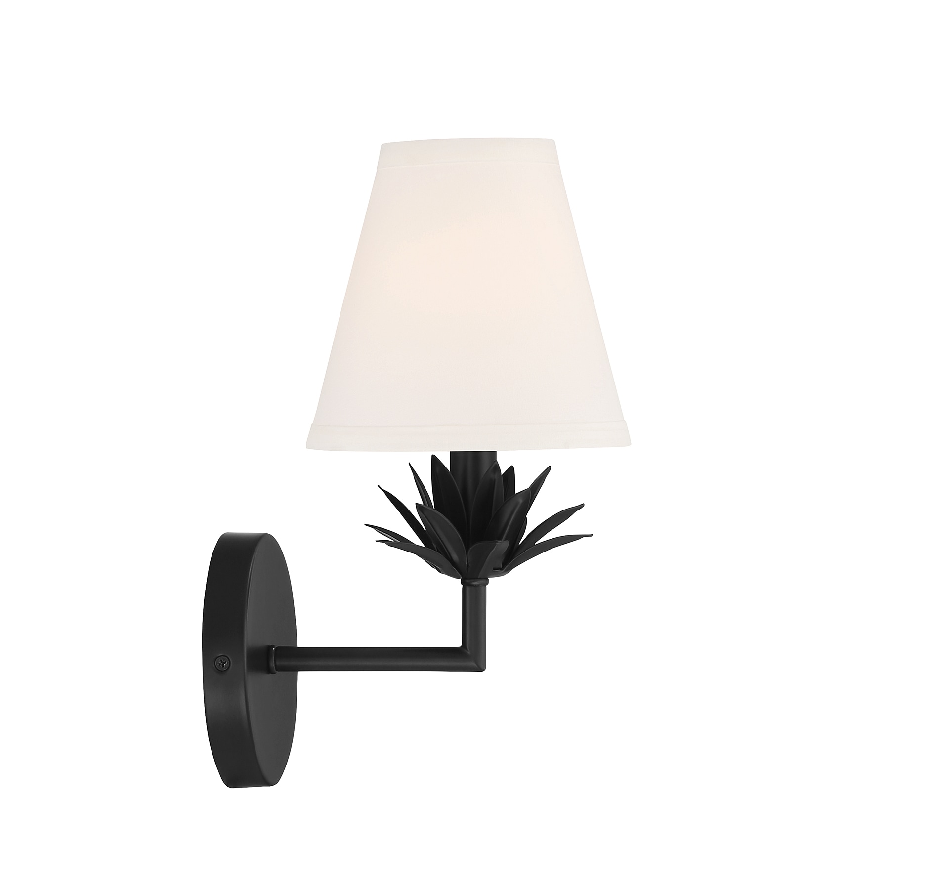Rosalie Floral Bobeche Matte Black Outdoor Wall Sconce