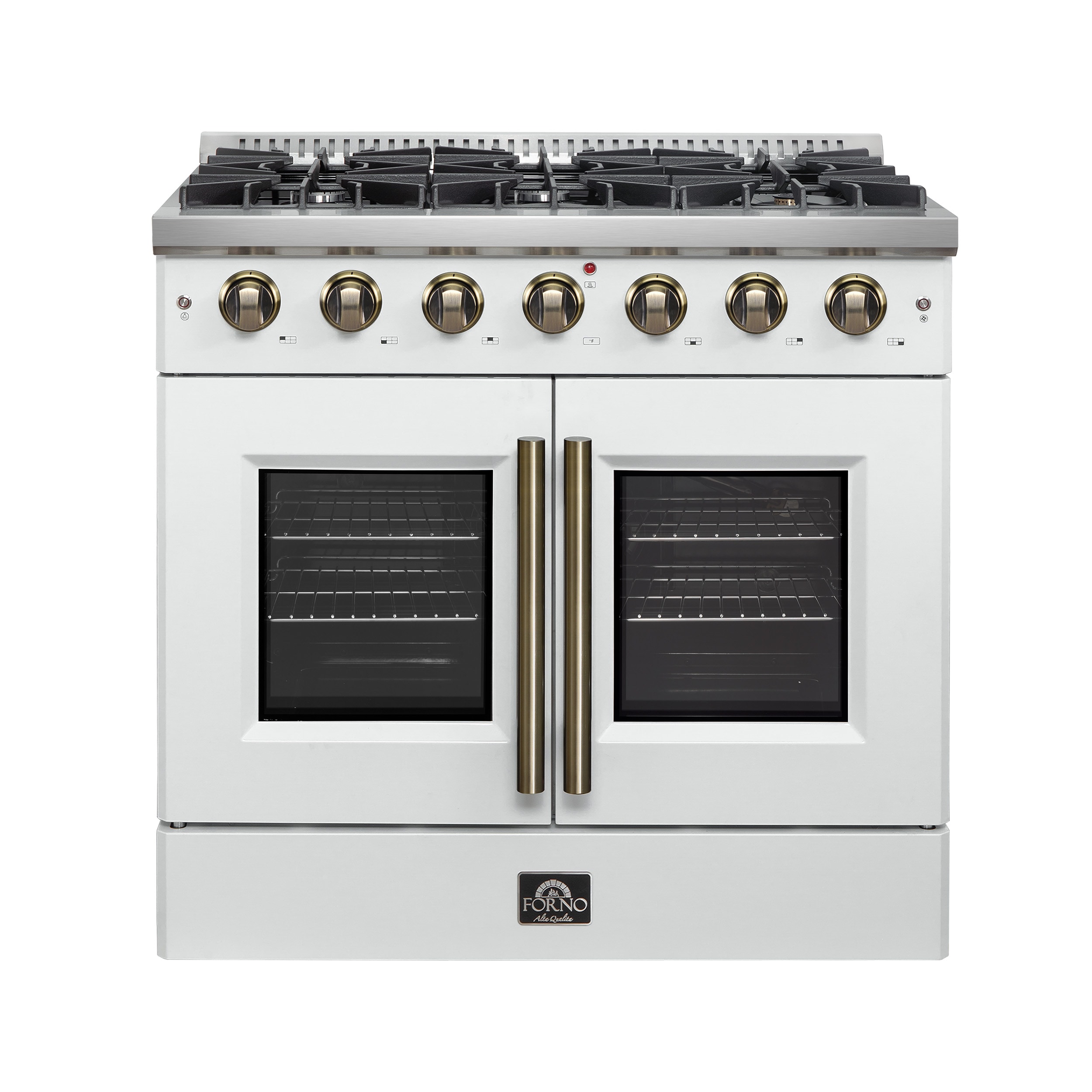FORNO Galiano 36-in 6 burners 5.36-cu ft Convection Oven Freestanding Natural Gas Range ( White ) #FFSGS6444-36WHT