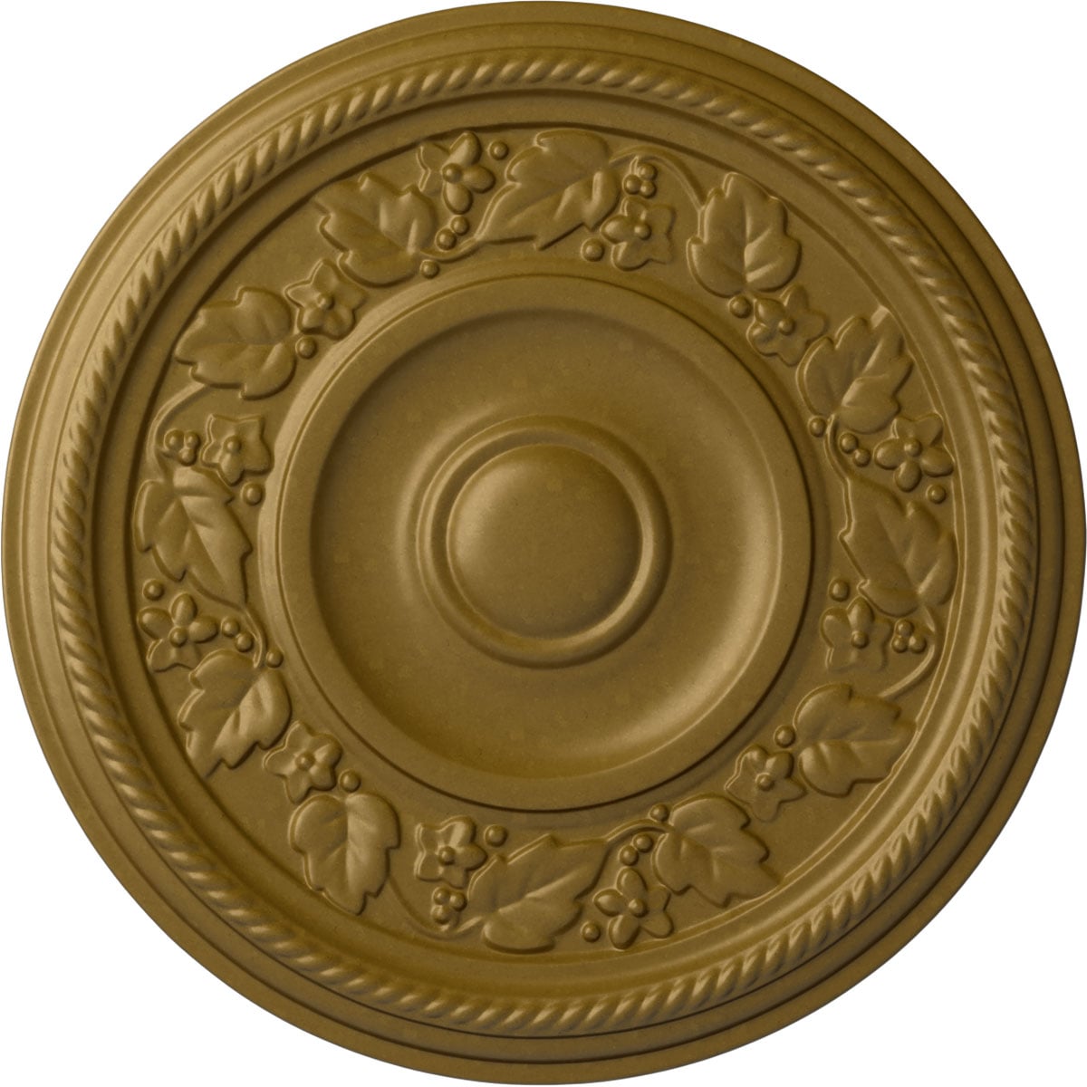 Ekena Millwork CM16TYGLS Tyrone 16.125-in W x 16.125-in L Painted Gold Polyurethane Whole Ceiling Medallion
