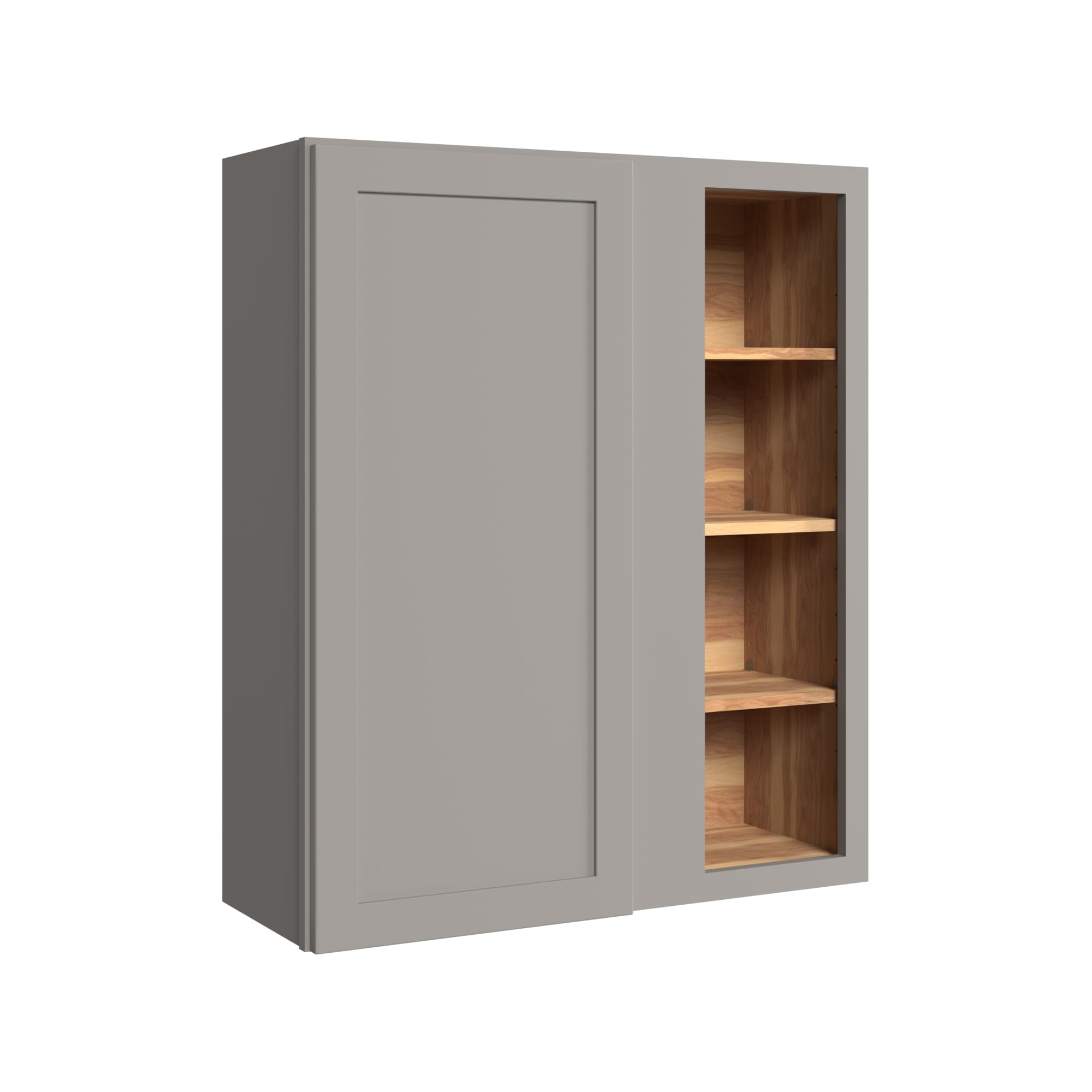KraftMaid Momentum WBC3639RG81 Deveron 36-in W x 39-in H x 12-in D Pebble Grey Blind Corner wall Fully assembled Plywood Cabinet Recessed Panel Shaker