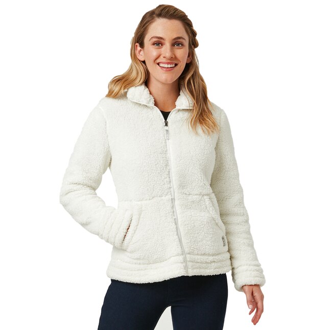 Free Country Women's White Polyester Hooded Insulated Fleece