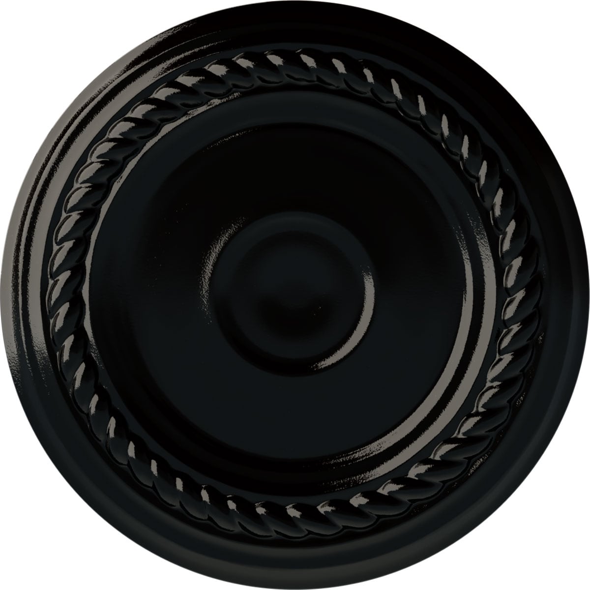 Ekena Millwork CM07ALBPS Small Alexandria 7.875-in W x 7.875-in L Painted Black Pearl Polyurethane Whole Ceiling Medallion