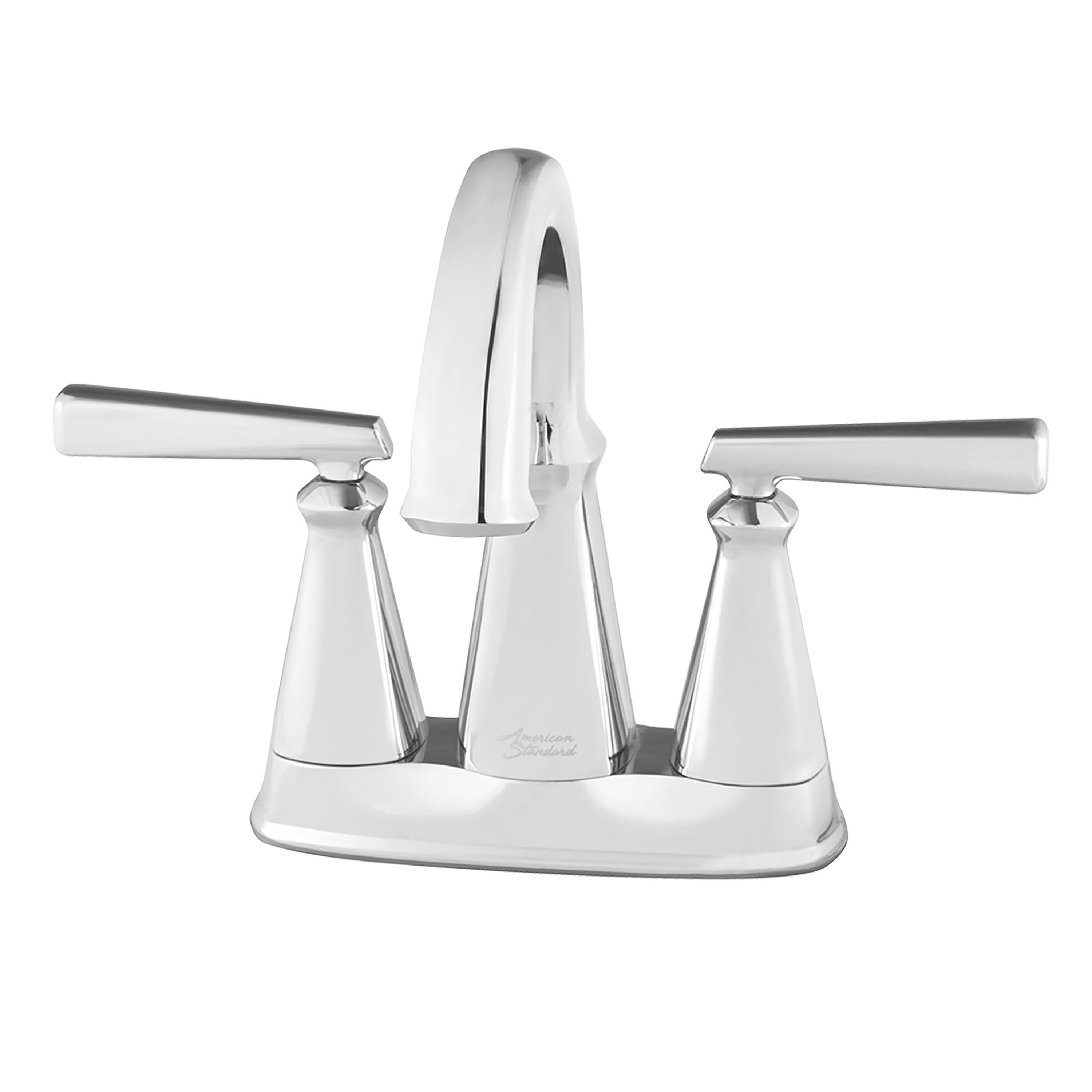Polished Chrome 4-Inch Centerset Bathroom Faucet with Drain Assembly