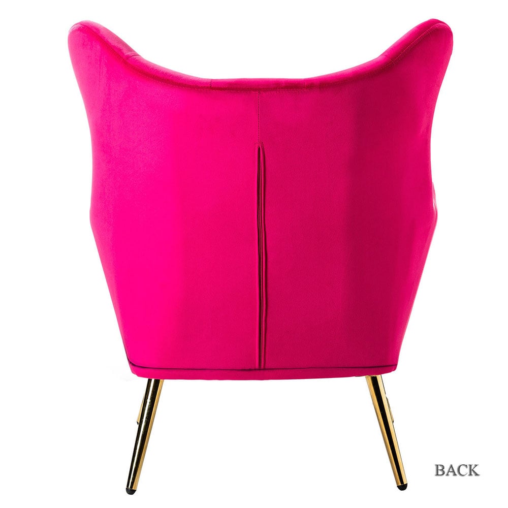 Bright pink velvet cheap armchair