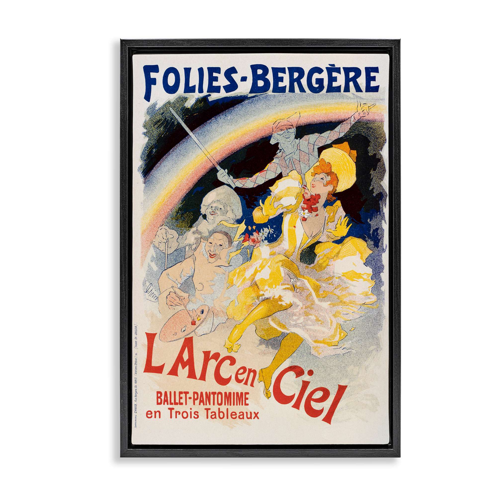 Stupell Industries BT-412-FFB-16X24 Vintage Ballet Entertainment Ad Black Framed Floater Canvas Wall Art By Marcus Jules 17 x 25