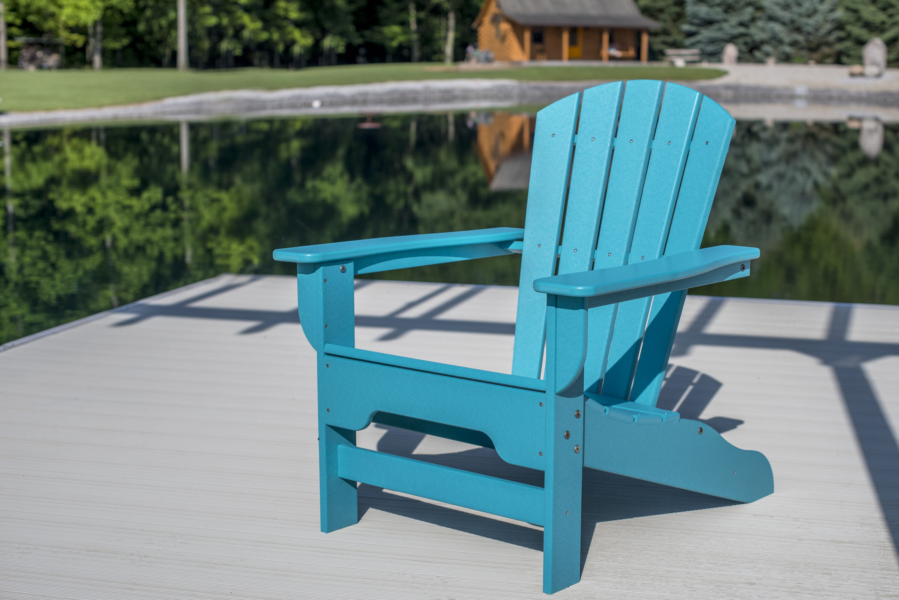 DuroGreen Boca Raton Aruba Hdpe Frame Stationary Adirondack Chair with ...