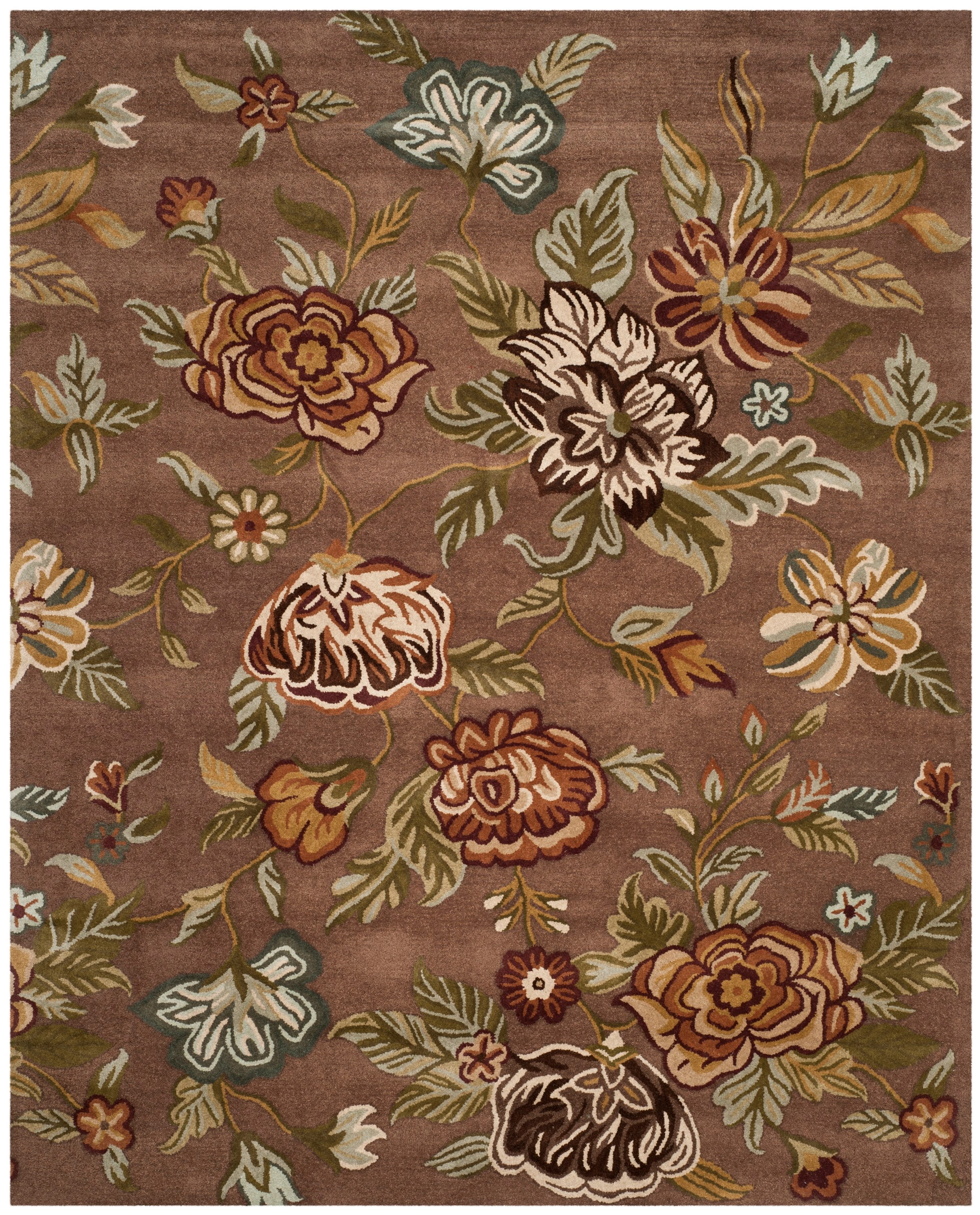 Blossom Brown Floral Hand-Tufted Wool 8' x 10' Area Rug