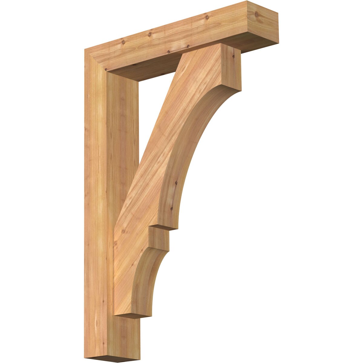 Ekena Millwork 1461948 Balboa Block Smooth Bracket with Offset Brace 5-1/2-in x 24-in x 36-in Western red cedar Brown Wood Standard bracket