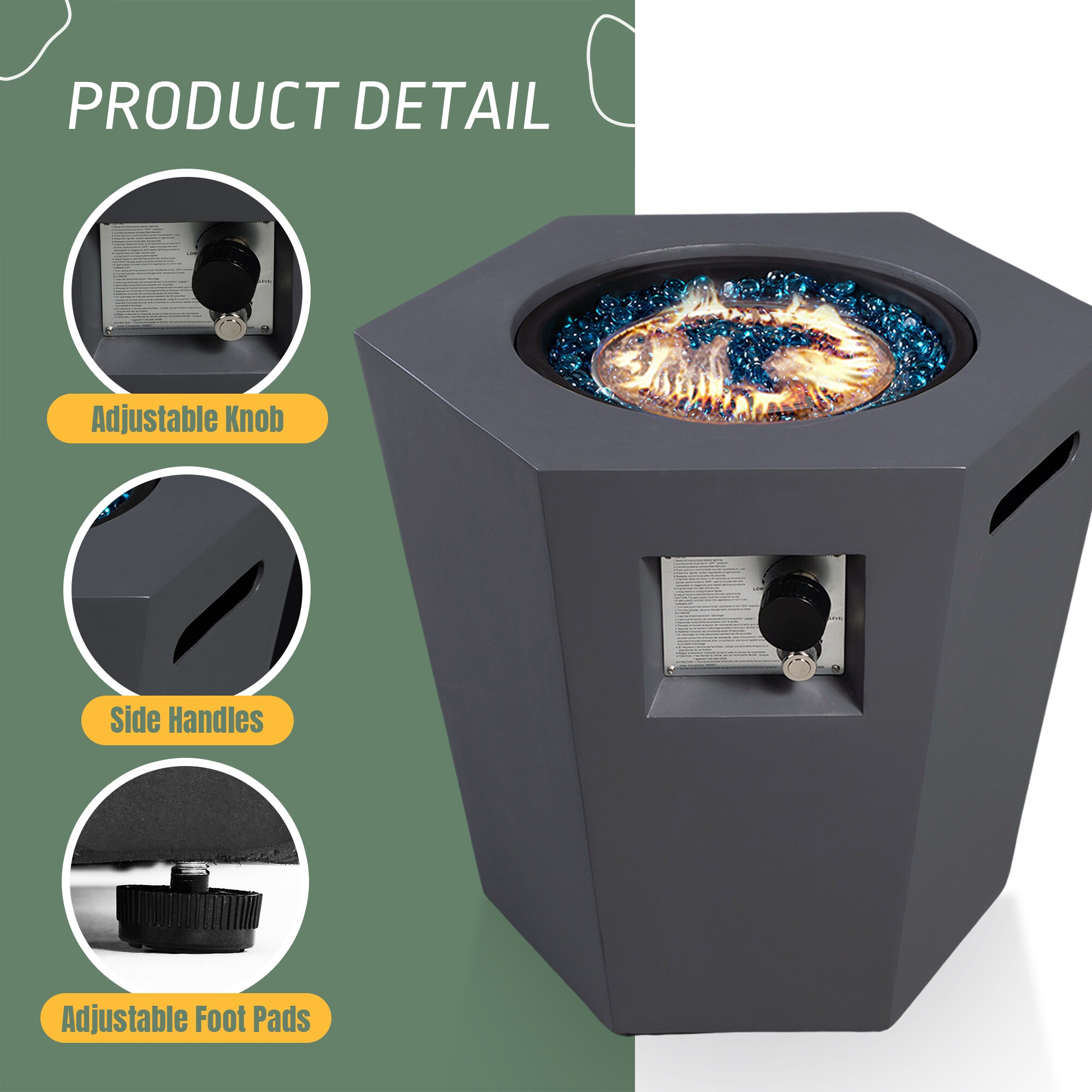 UPHA 24MGO-6BX-DKF Outdoor-Gas-Firepits - View #5