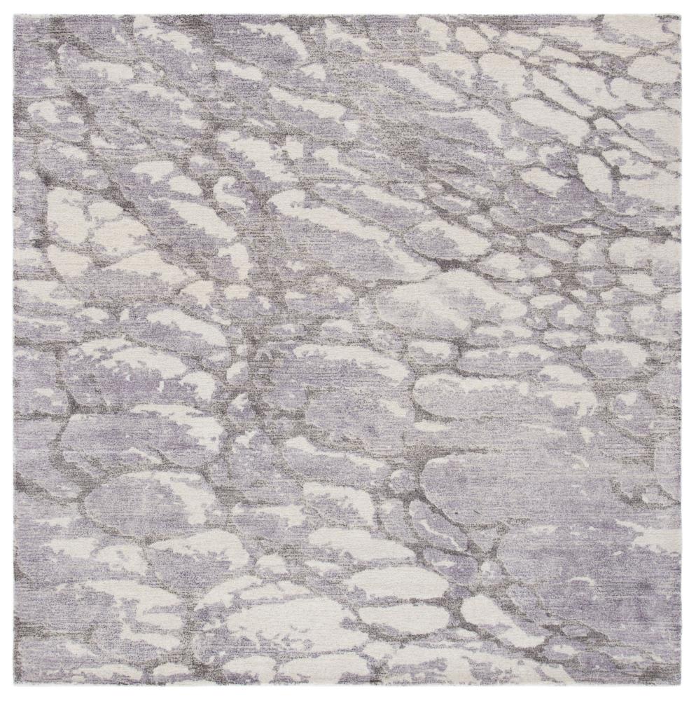 Safavieh RVT112V-6SQ Restoration Vintage Rinje 6 x 6 (ft) Tufted Synthetic Purple/Ivory Square Indoor Abstract Vintage Area rug