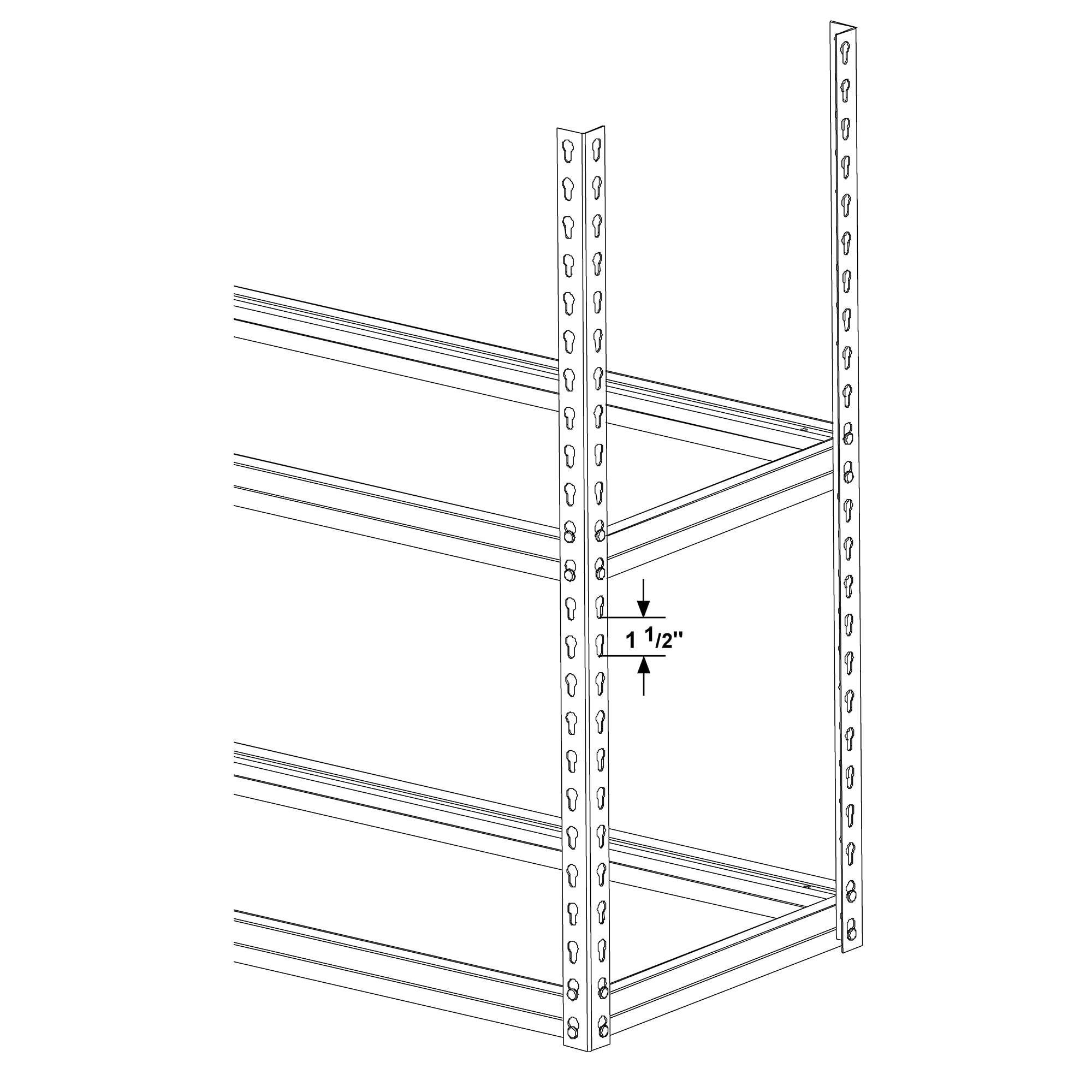 King's Rack 5-Tier Black Steel Storage Rack Boltless Shelving Tier Height Adjustable 36 W x 18 D x 72 H (White). GT0903W