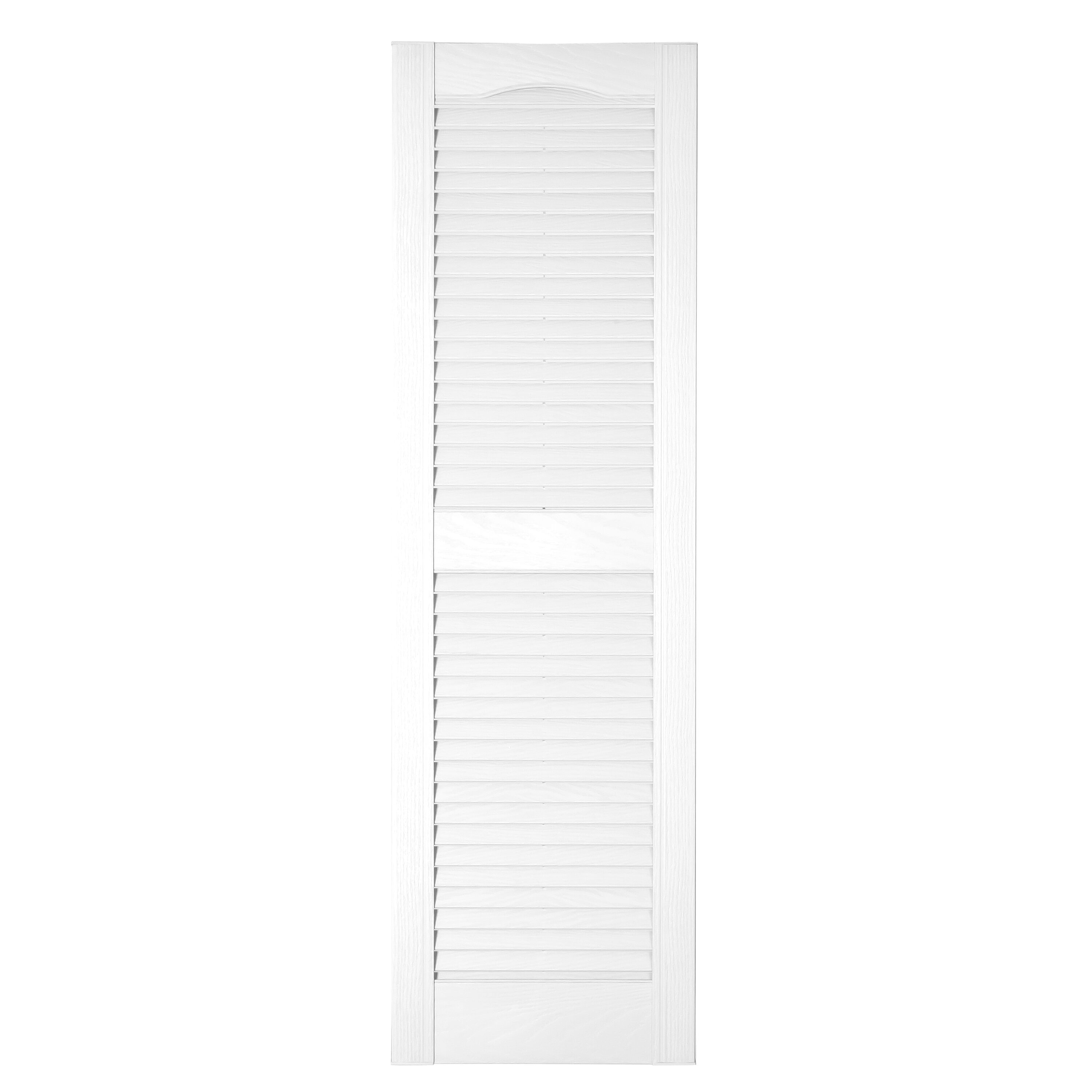 RELIABILT 15-in W x 63-in H White Louvered Polypropylene Exterior Shutters ( 2 -Pack )