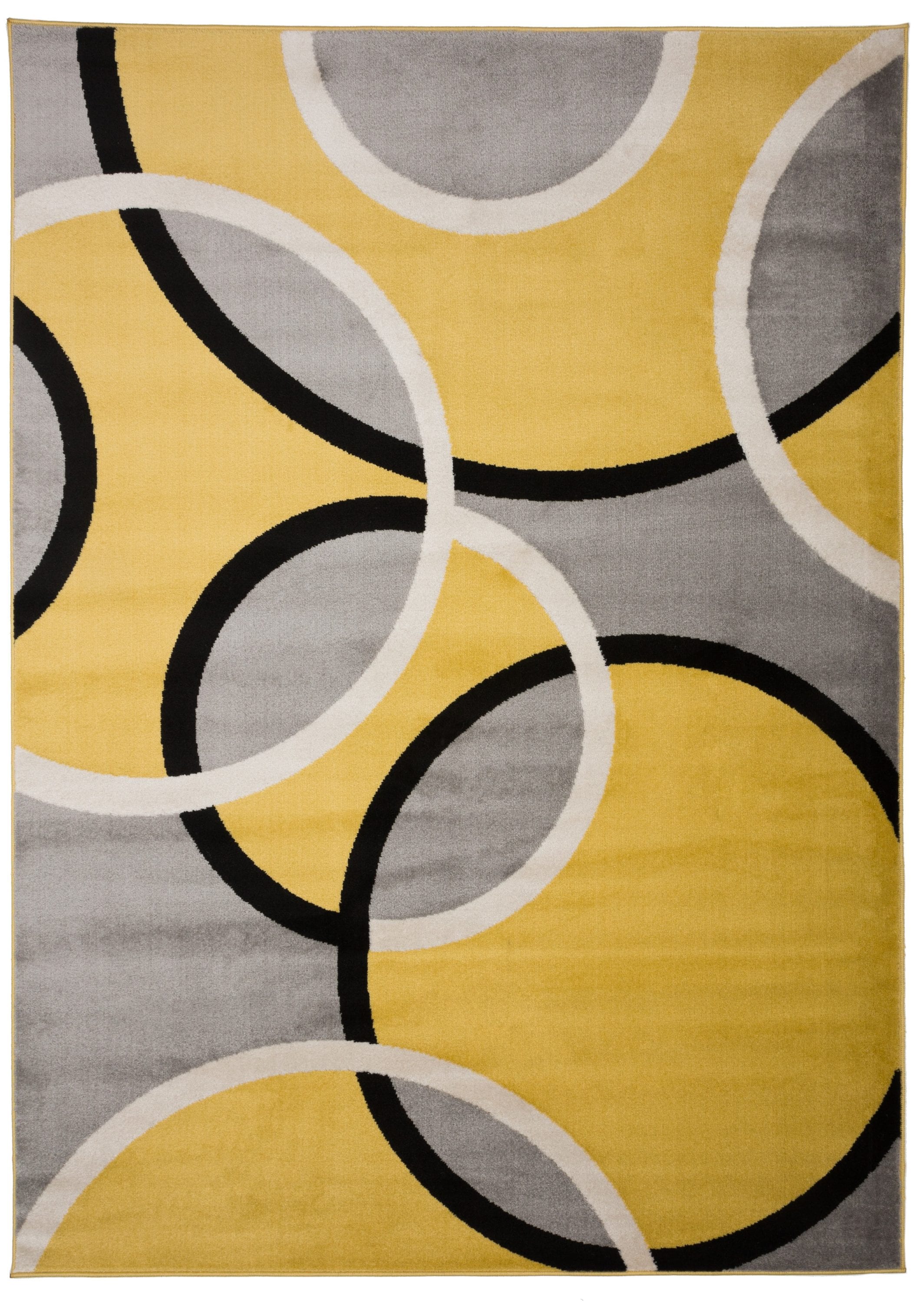 World Rug Gallery 368YELLOW9X12 Princeton 9 X 12 (ft) Yellow Indoor Abstract Mid-century Modern Area Rug