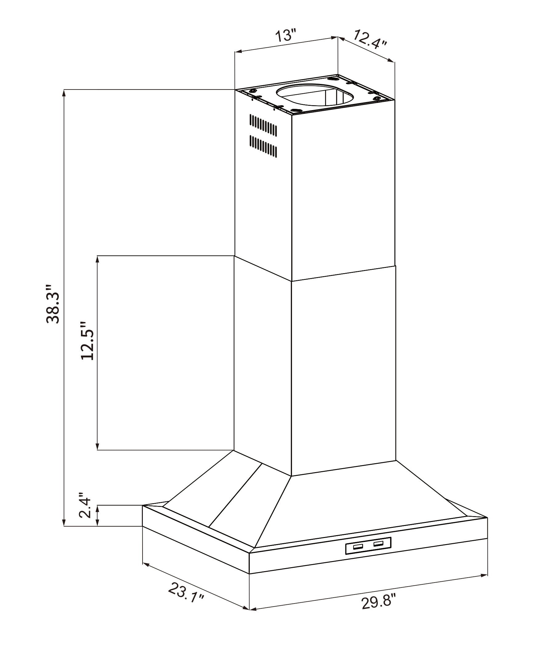 Winflo LRI03C30DRC Island-Range-Hoods - View #7