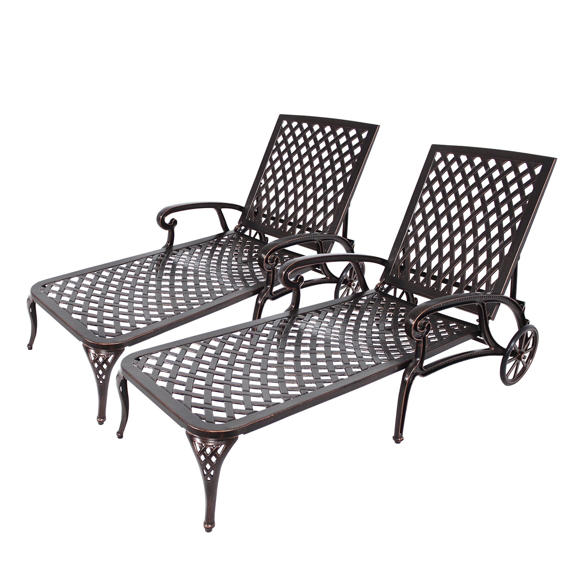 Mondawe 2 Black Metal Frame Stationary Chaise Lounge Chair(S) With Solid  Seat In The Patio Chairs Department At Lowes.Com
