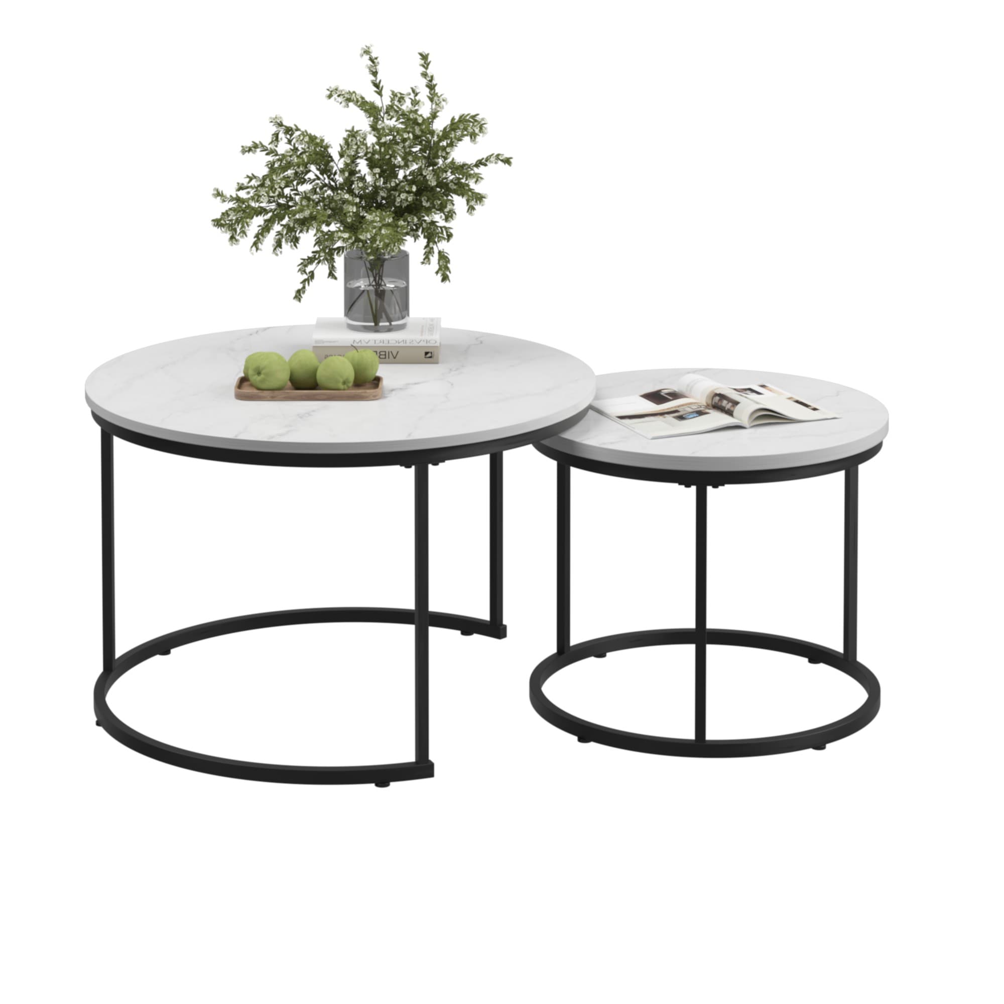 Siavonce XH76725 White MDF Modern Coffee Table
