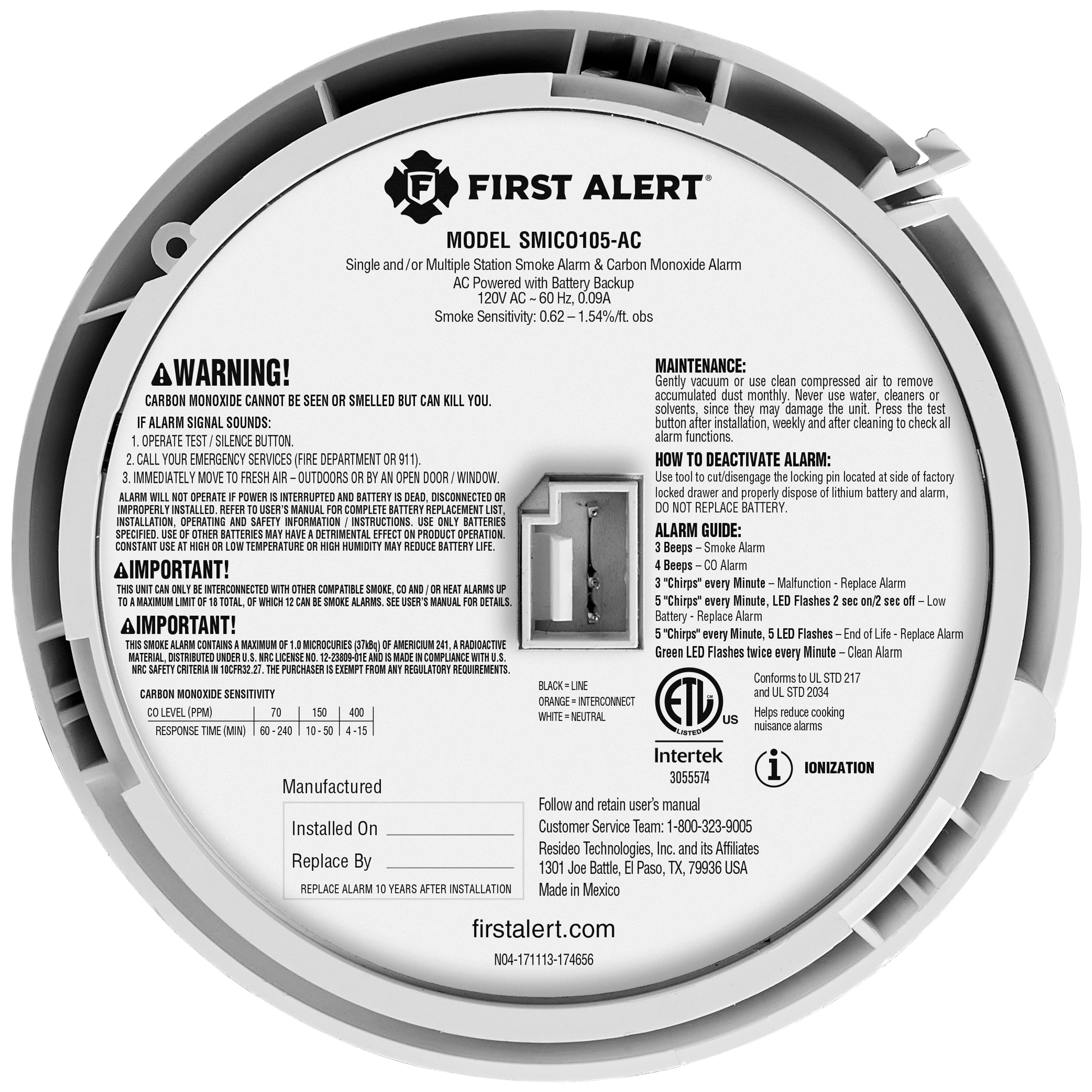 First Alert 1046885 Co-Smoke-Combination-Alarms - View #6