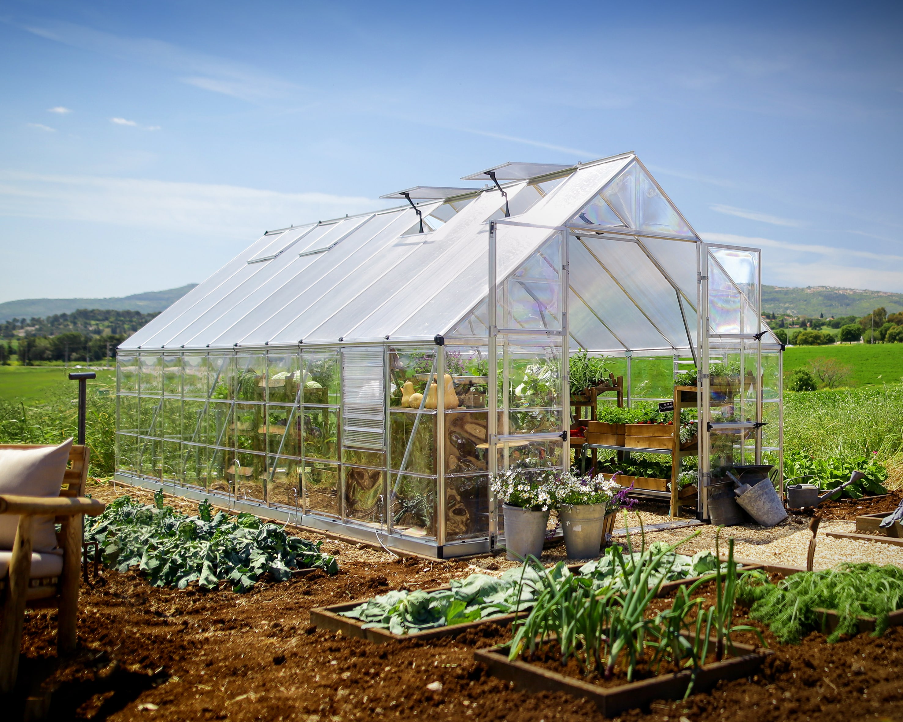 Palram Canopia 10' x 20' Silver Polycarbonate Greenhouse