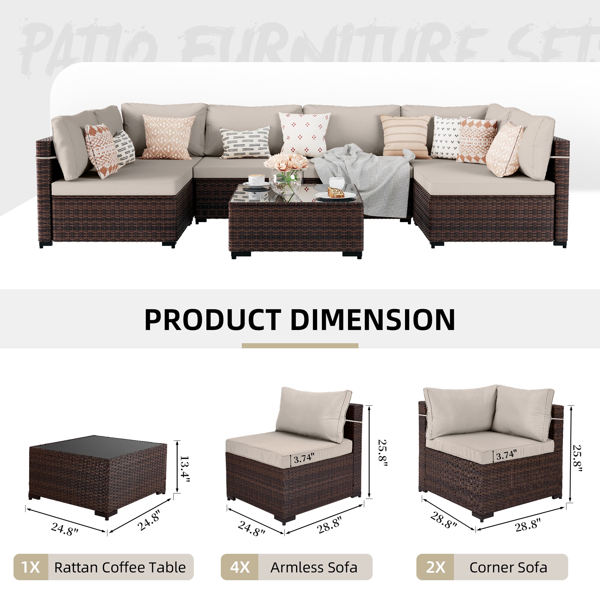 UPHA US1TBSF250530 Patio-Conversation-Sets - View #2