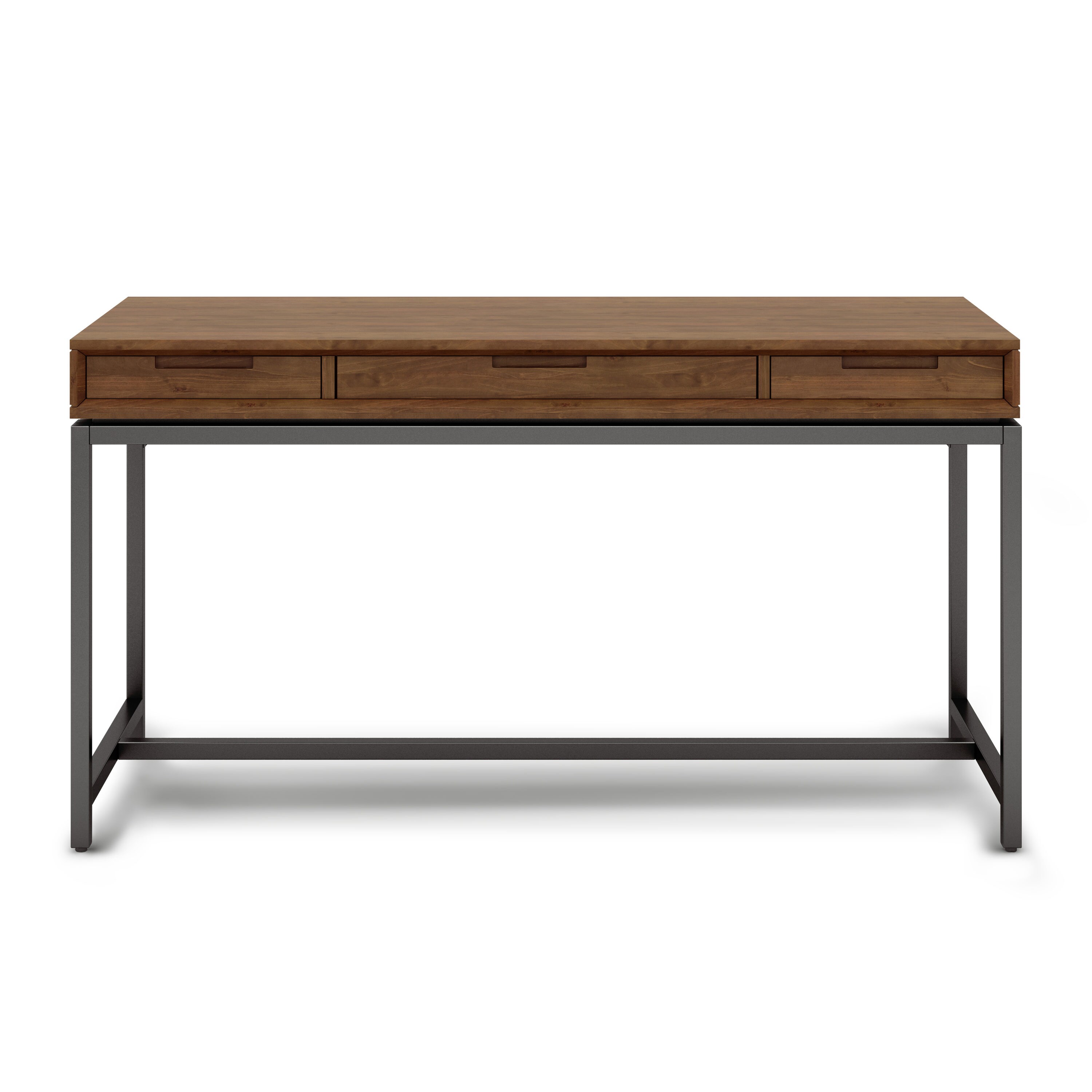 Hollander SOLID WOOD Contemporary 60 inch Wide Desk in Medium Saddle Brown