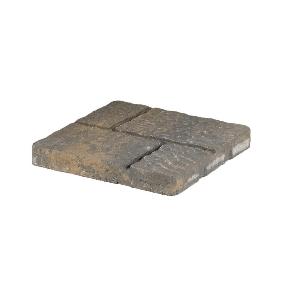 Oldcastle 606842CHT 16.0-in L x 16.0-in W x 2.0-in H Square Charcoal/tan Concrete Patio stone